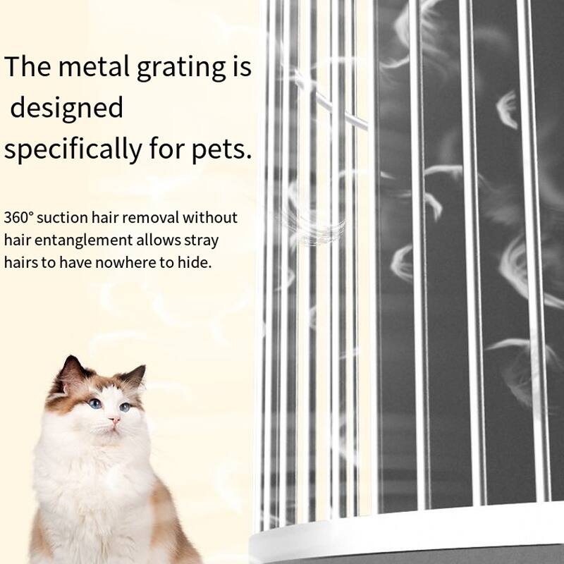 The metal grating is designed specifically for pets. 360° suction hair removal without hair entanglement allows stray hairs to have nowhere to hide.