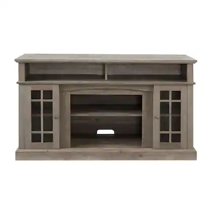 Front. GOODSILO - Classic Modern Entertainment Console for Large Screen Televisions with Ample Storage and Cable Management - Gray Wash.