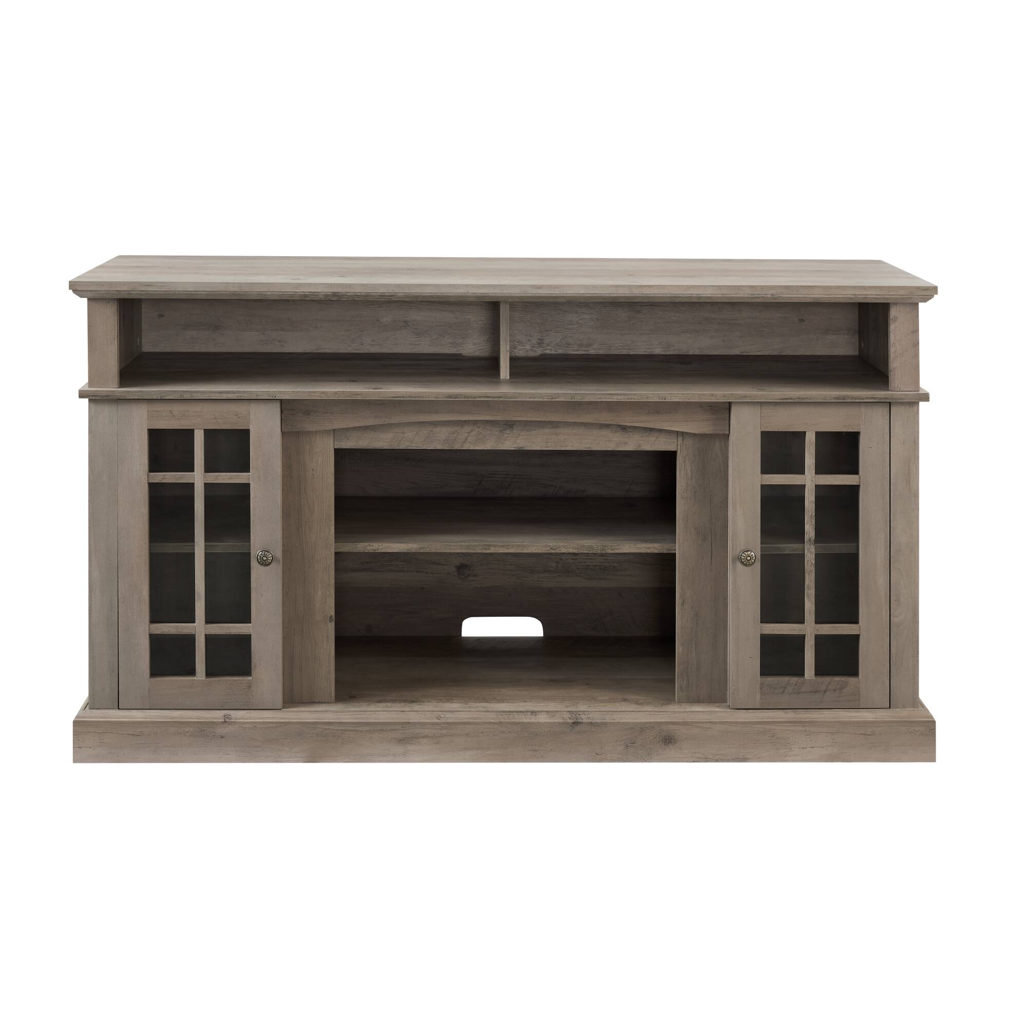 Front. GOODSILO - Classic Modern Entertainment Console for Large Screen Televisions with Ample Storage and Cable Management - Gray Wash.