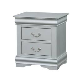 Tiramisubest - Sleek Platinum Finish Nightstand with Smooth Glide Drawer - Silver
