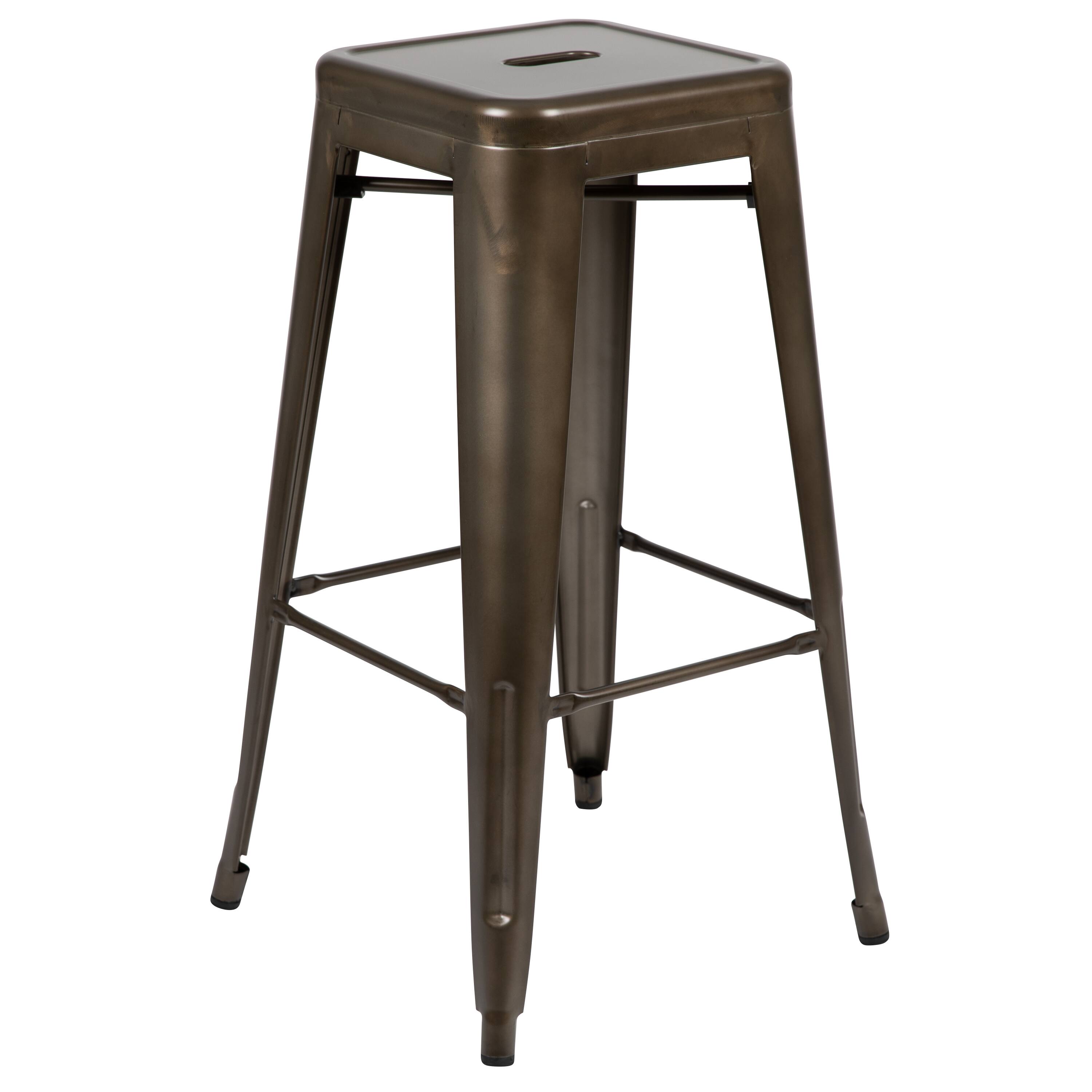 Alt View 16. Alamont Home - 30" High Metal Indoor Bar Stool - Stackable Set of 4 - Gun Metal.