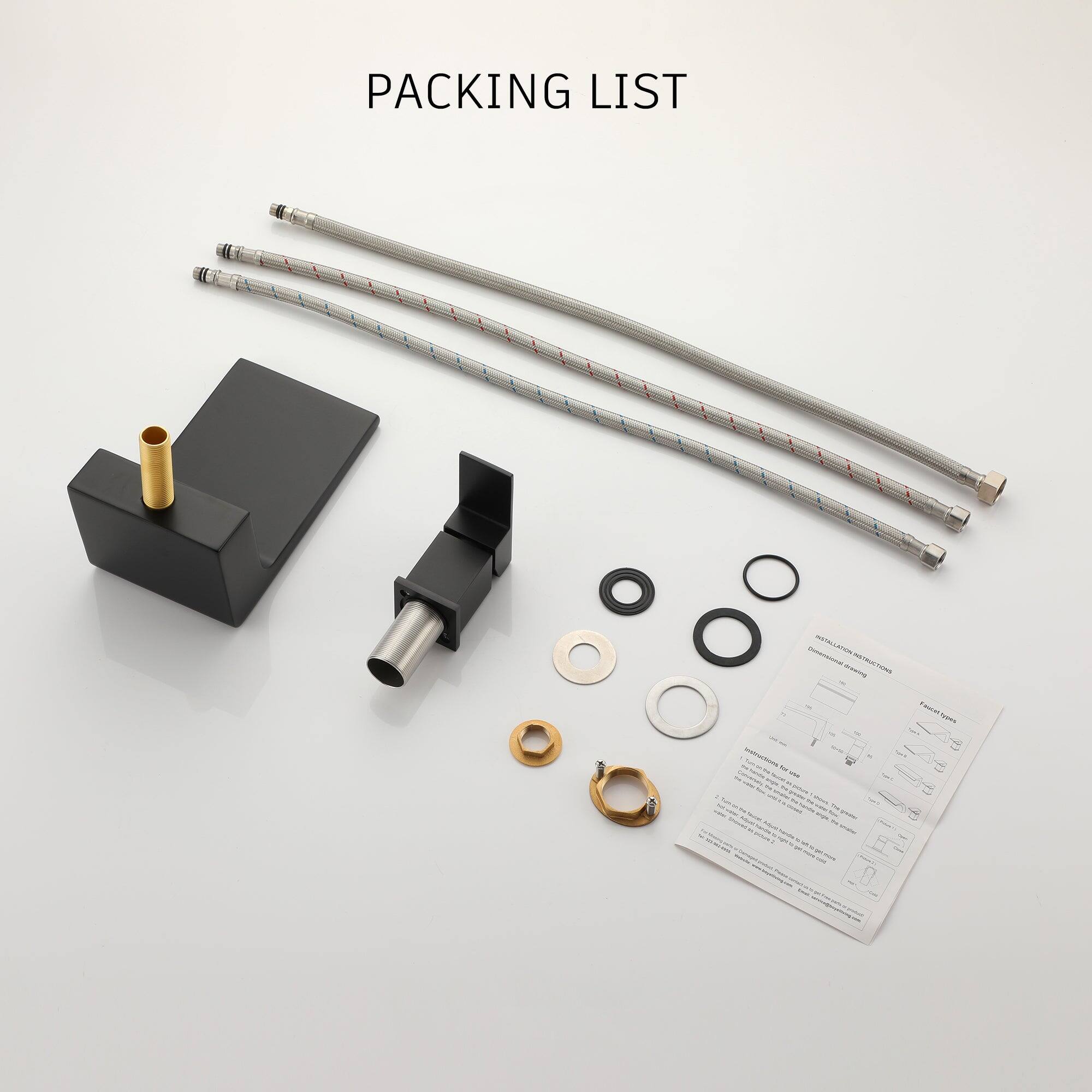 PACKING LIST - INSTALLATION - INSTRUCTIONS