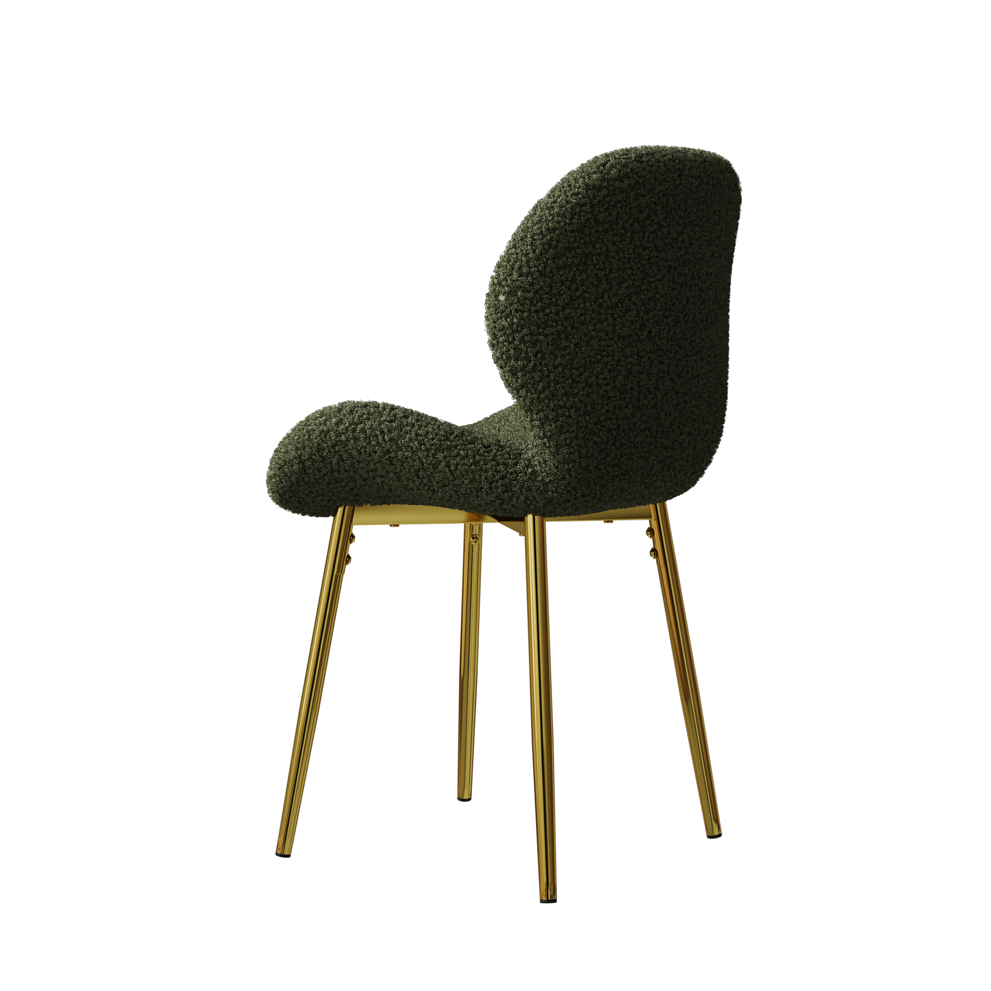 Alt View 4. GOODSILO - Set of 2 Modern Velvet Dining Chairs with Sturdy Metal Legs and Ergonomic Backrest - Green.