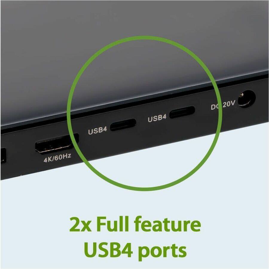 USB4  
USB4  
4K/60Hz  
DC 20V  

2x Full feature USB4 ports