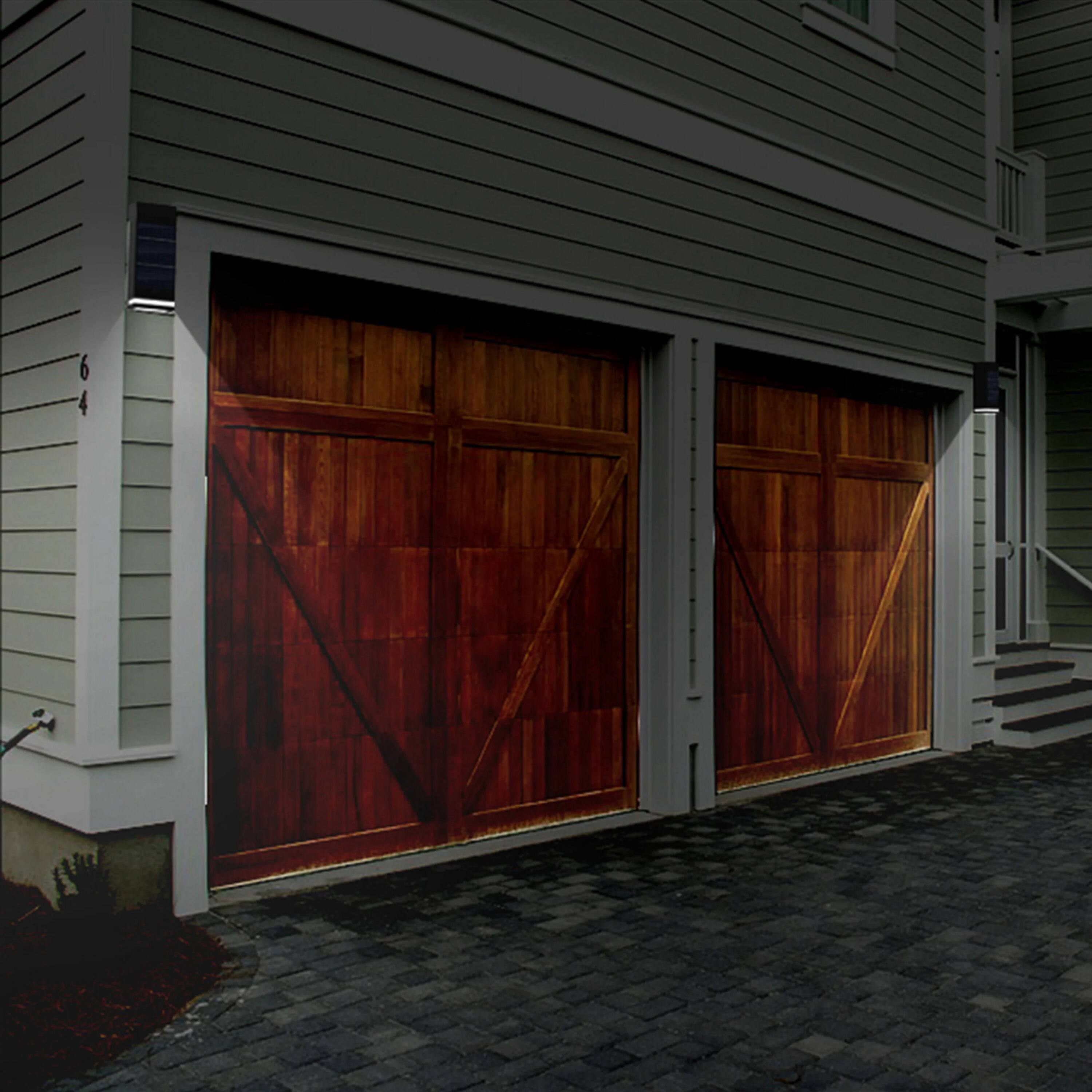 Alt View 5. Techko Maid - Solar Outdoor LED Wall Sconce - Single Direction Light - Black.