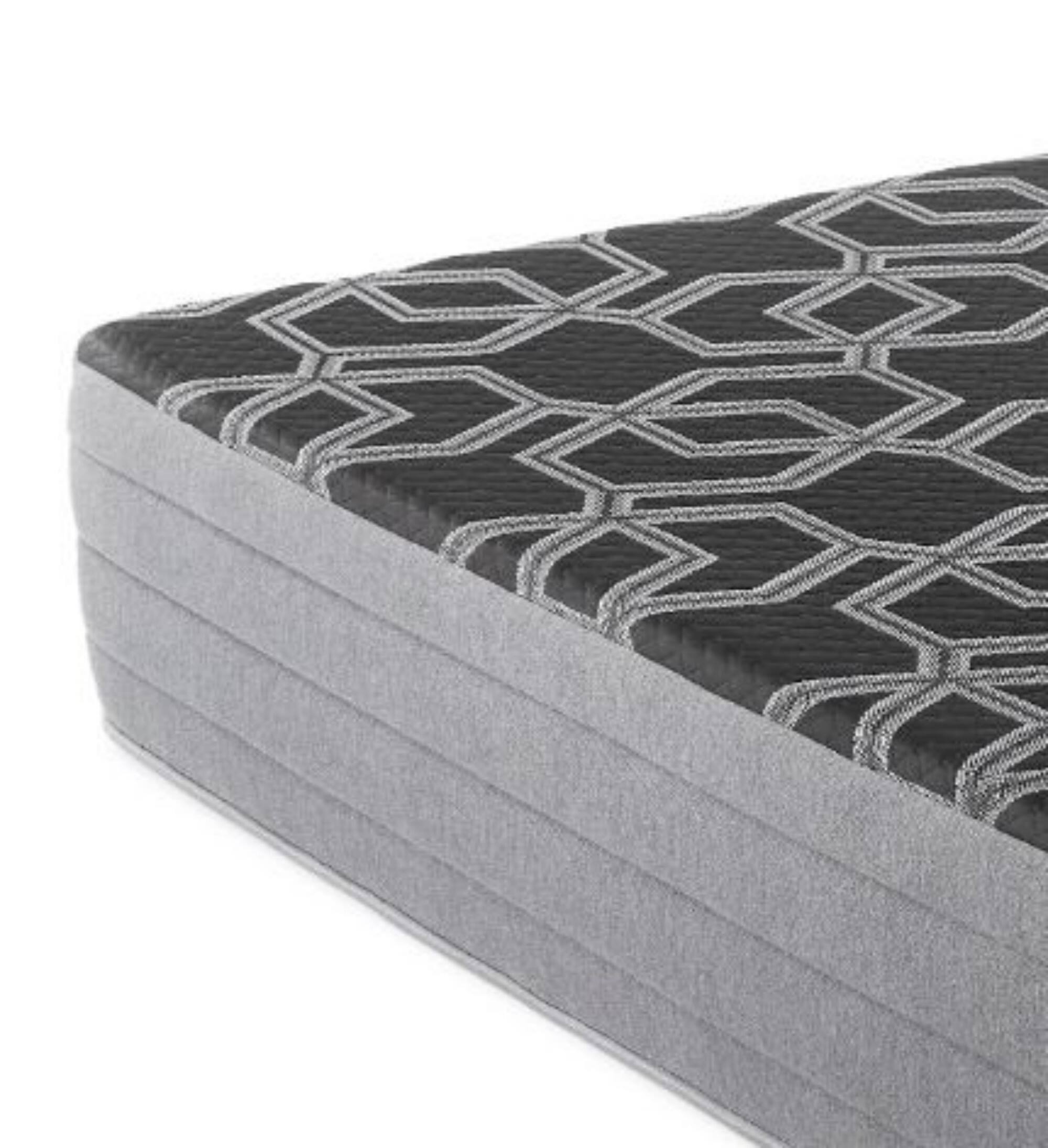 Alt View 2. Glintex - 10-Inch Twin XL Lux Firm Foam Mattress with Cooling Ice Cover and Copper-Gel Infused Foam, Made in USA, CertiPUR-US - Black.