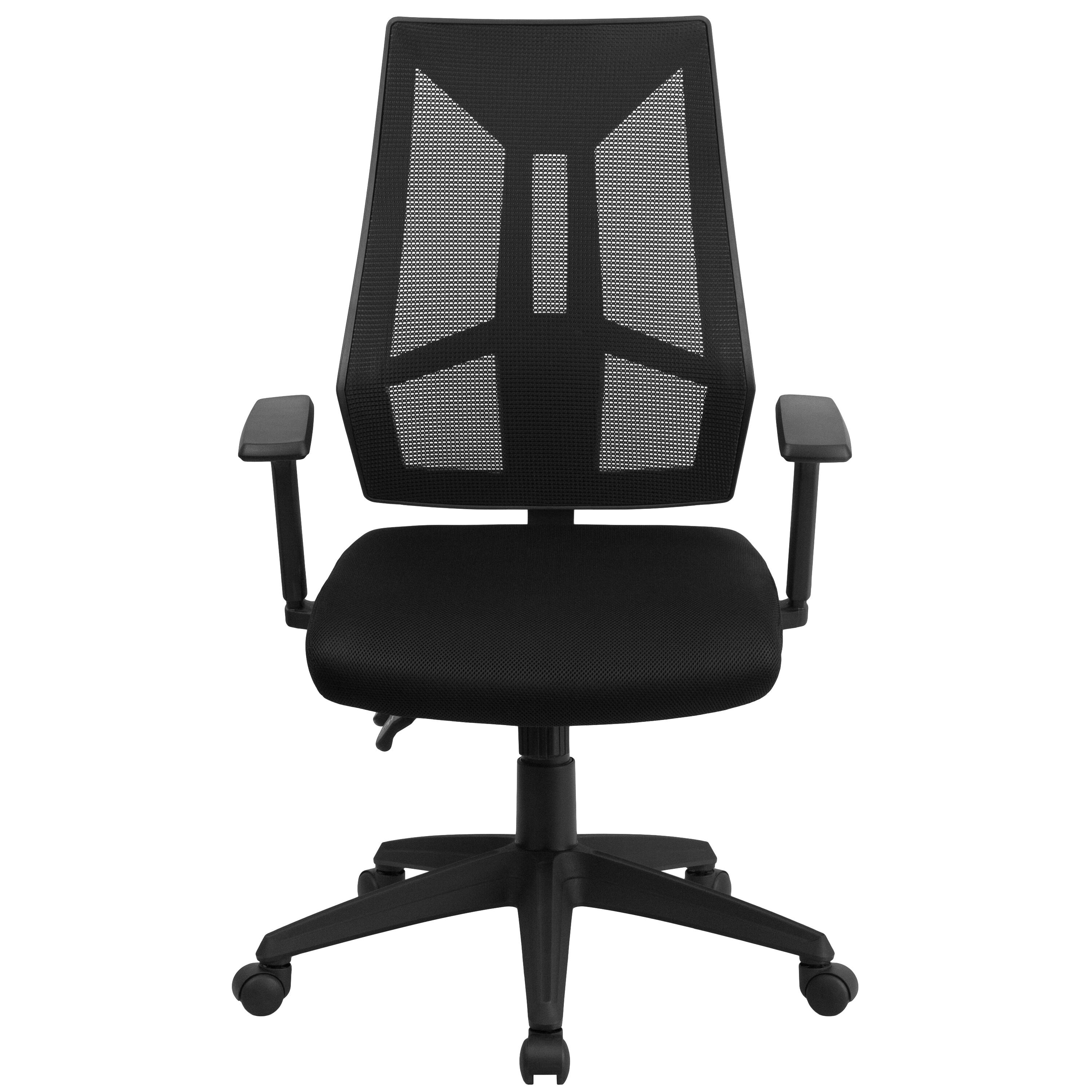 Alt View 7. Emma + Oliver - High Back Mesh Multifunction Swivel Ergonomic Task Office Chair with Adjustable Arms - Black.