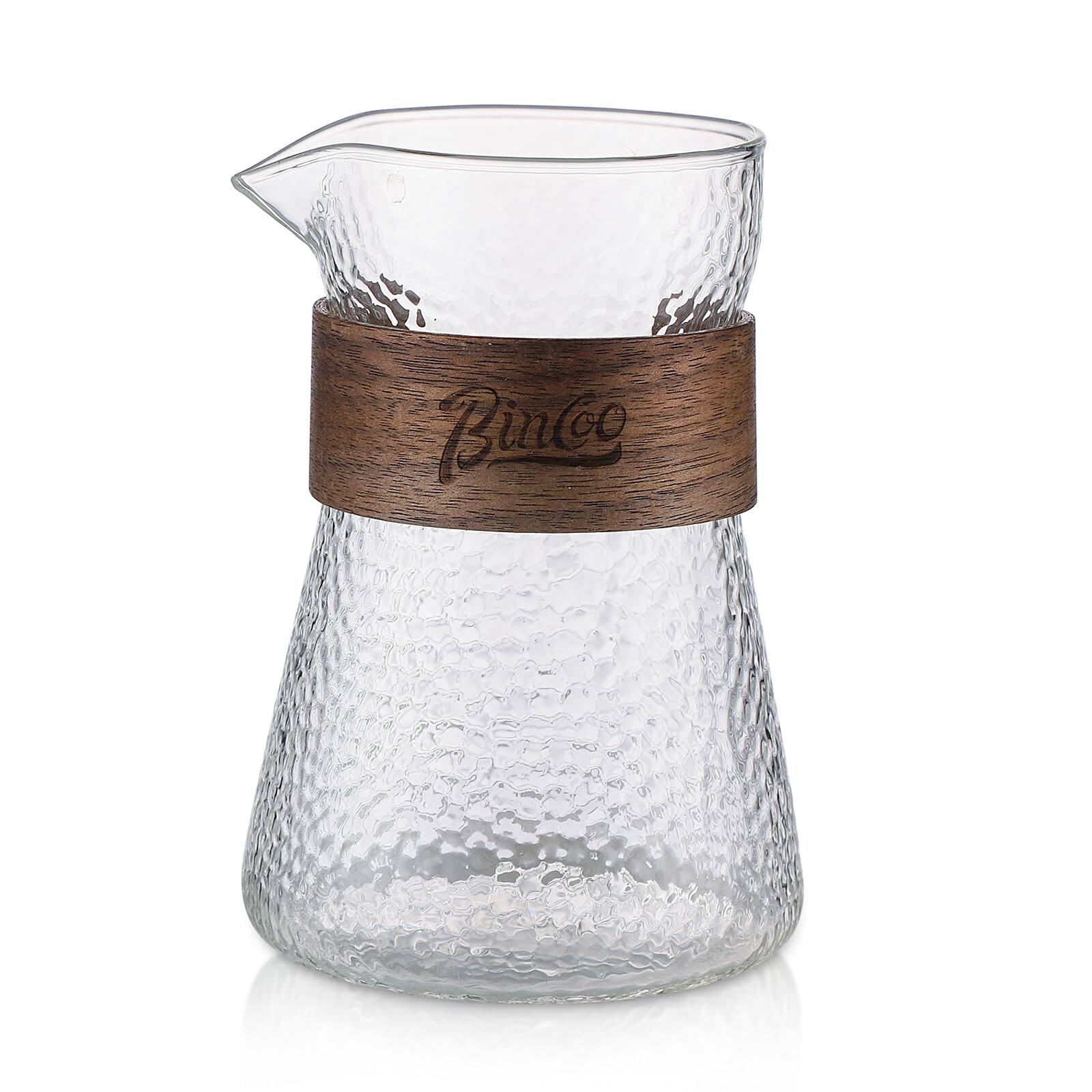 Dapper Styles Glass Coffee Server Carafe With Heat resistant Wood Loop ...