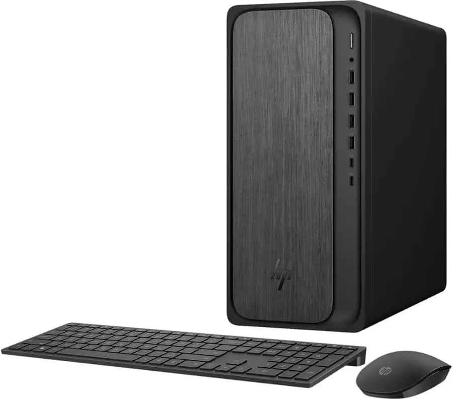 HP - OmniDesk Desktop PC, AMD Ryzen 7 8700G, 32GB DDR5 RAM, 1TB SSD, AMD Radeon 780M, Windows 11 Pro, Keyboard & Mouse - Black