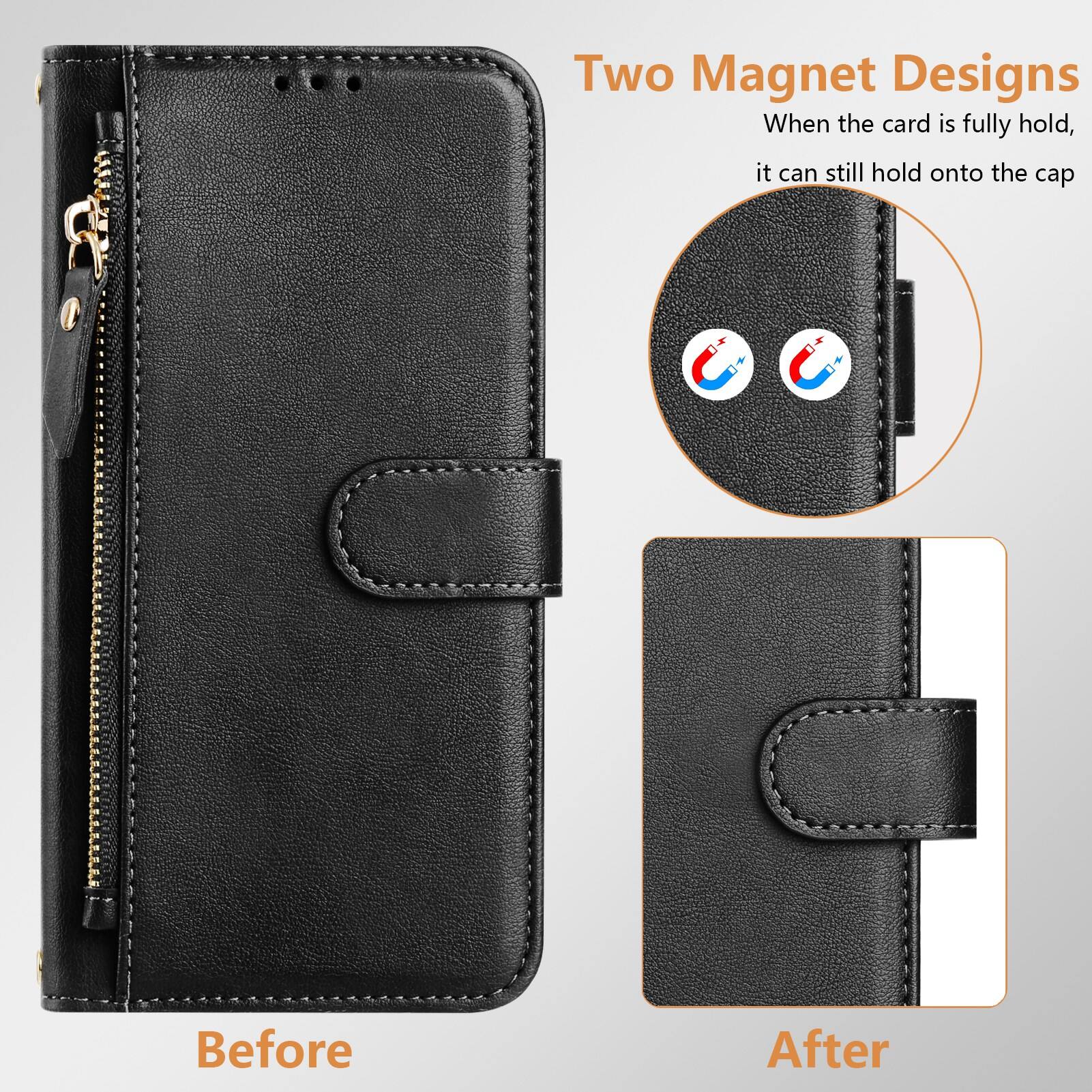 Two Magnet Designs  
When the card is fully hold, it can still hold onto the cap  

Before  
After