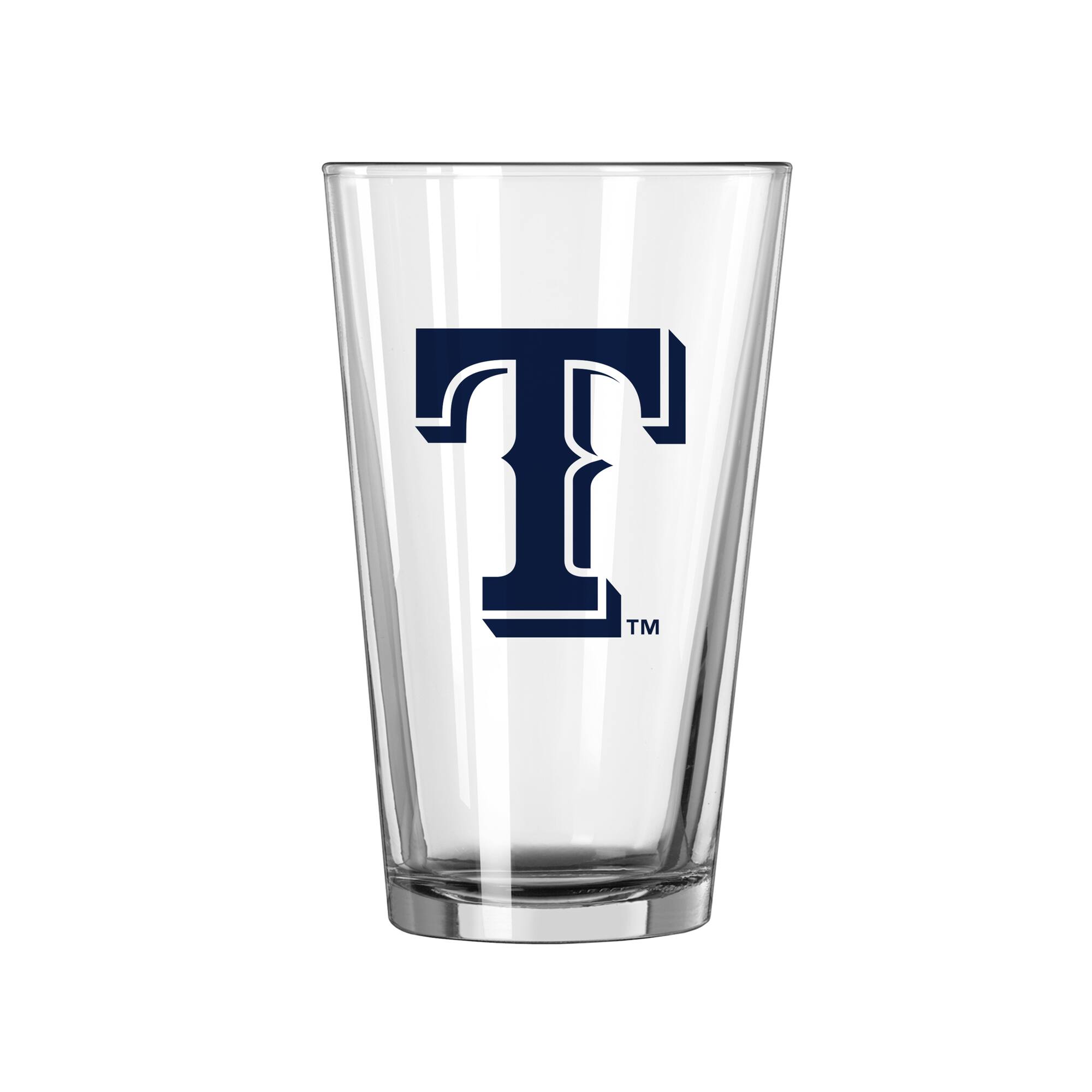 Alt View 1. Logo Brands - Texas Rangers 16oz. Team Wordmark Game Day Pint Glass - Multicolor.