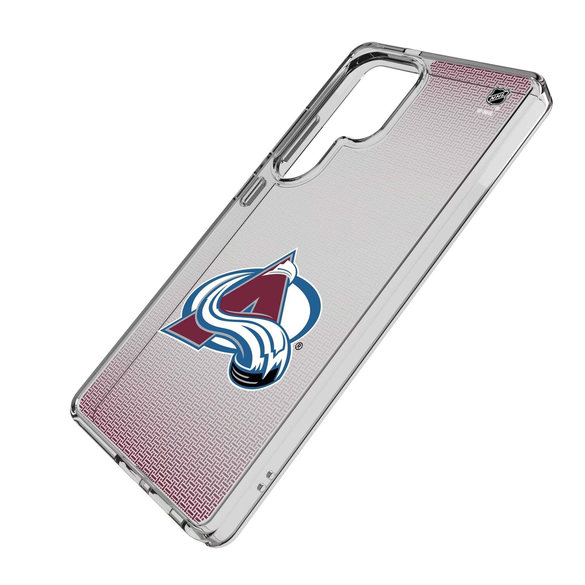 Alt View 1. Keyscaper - Colorado Avalanche Linen Logo Galaxy Clear Case - S25 Plus - Multicolor.