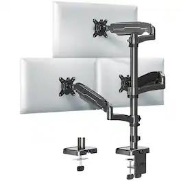 Comfort Essence - Monitor For Max Computer Screen Adjustable 3 Desk Up To 17 Each Gas Spring Three Display Arm With Tilt Swi - Default