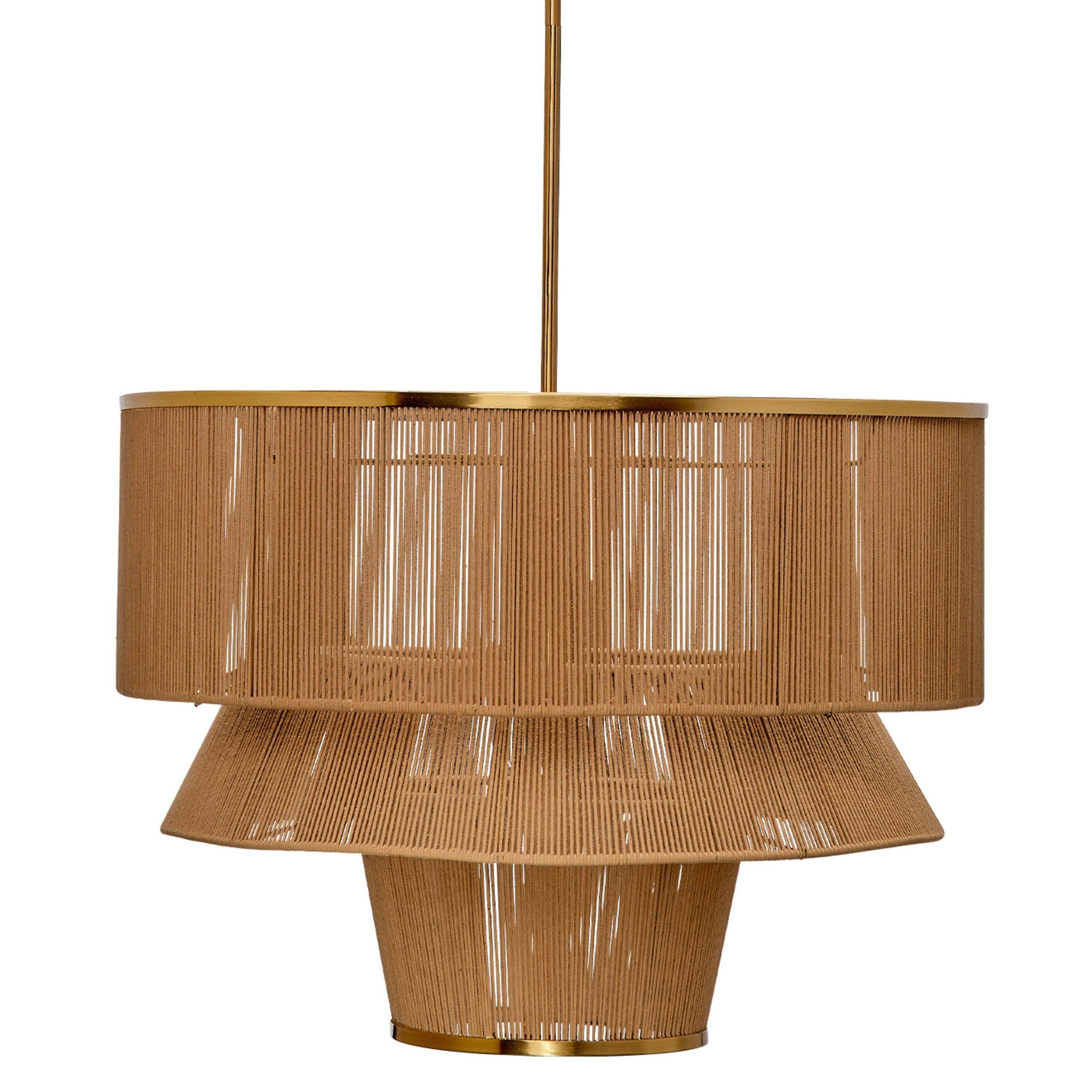 Manhattan Lane Dero Chandelier, 3 Tier Natural Cotton Rope Woven, 25 ...