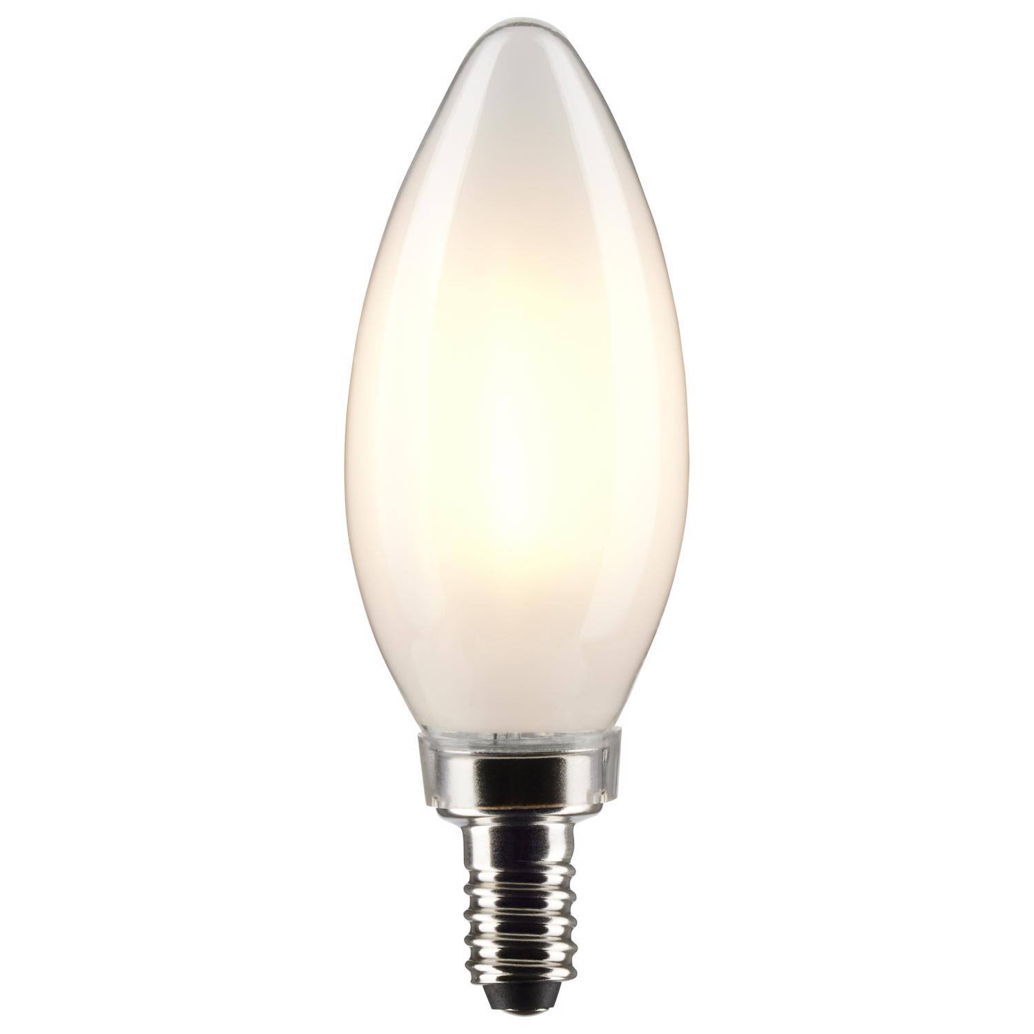 Angle. SATCO - Satco B11 E12 (Candelabra) Filament LED Bulb Soft White 40 Watt Equivalence 2 pk.
