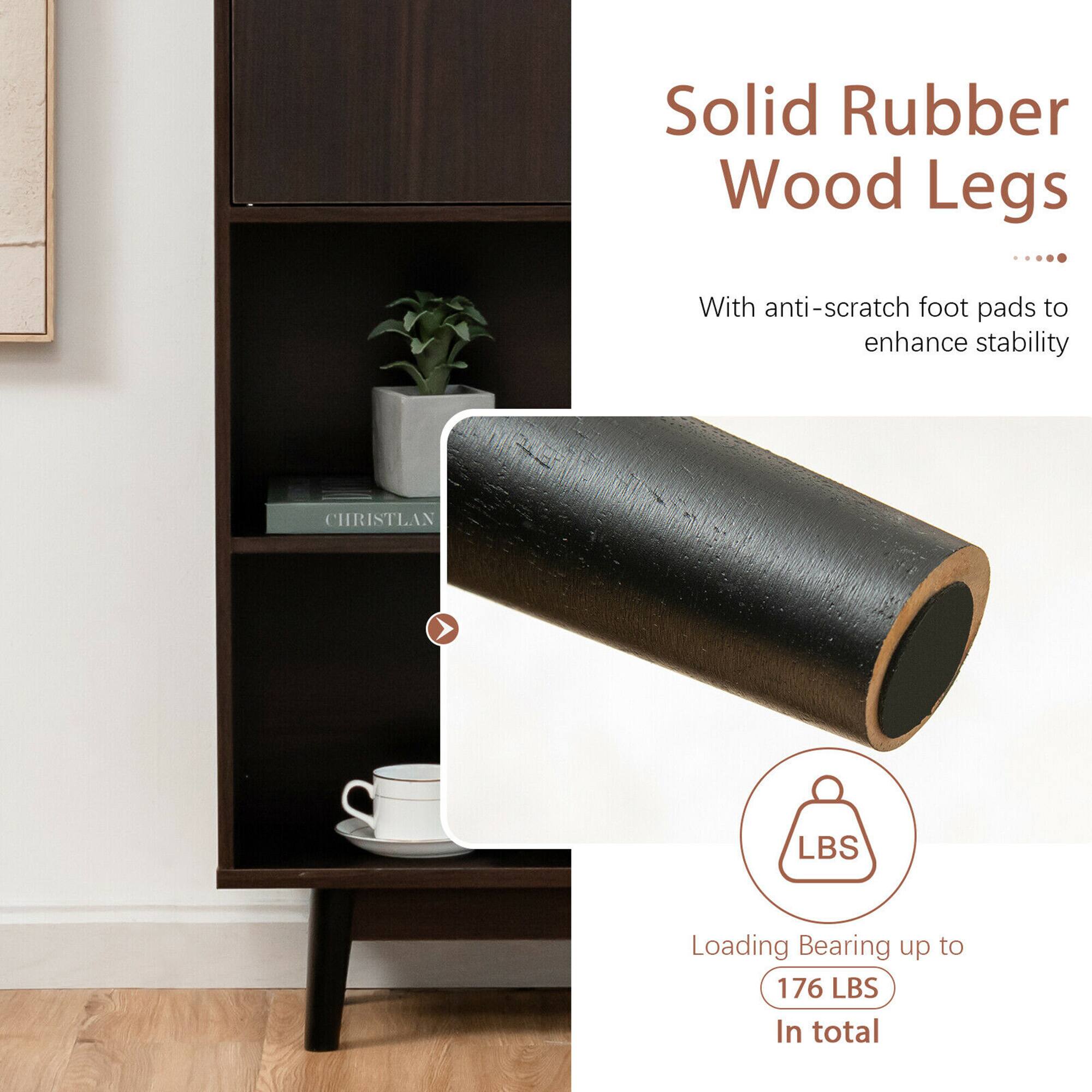 Solid Rubber Wood Legs, With anti-scratch foot pads to enhance stability, Loading Bearing up to 176 LBS In total