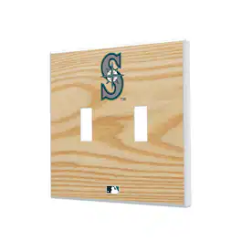 Keyscaper - Seattle Mariners Baseball Bat Design Double Toggle Light Switch Plates - Multicolor