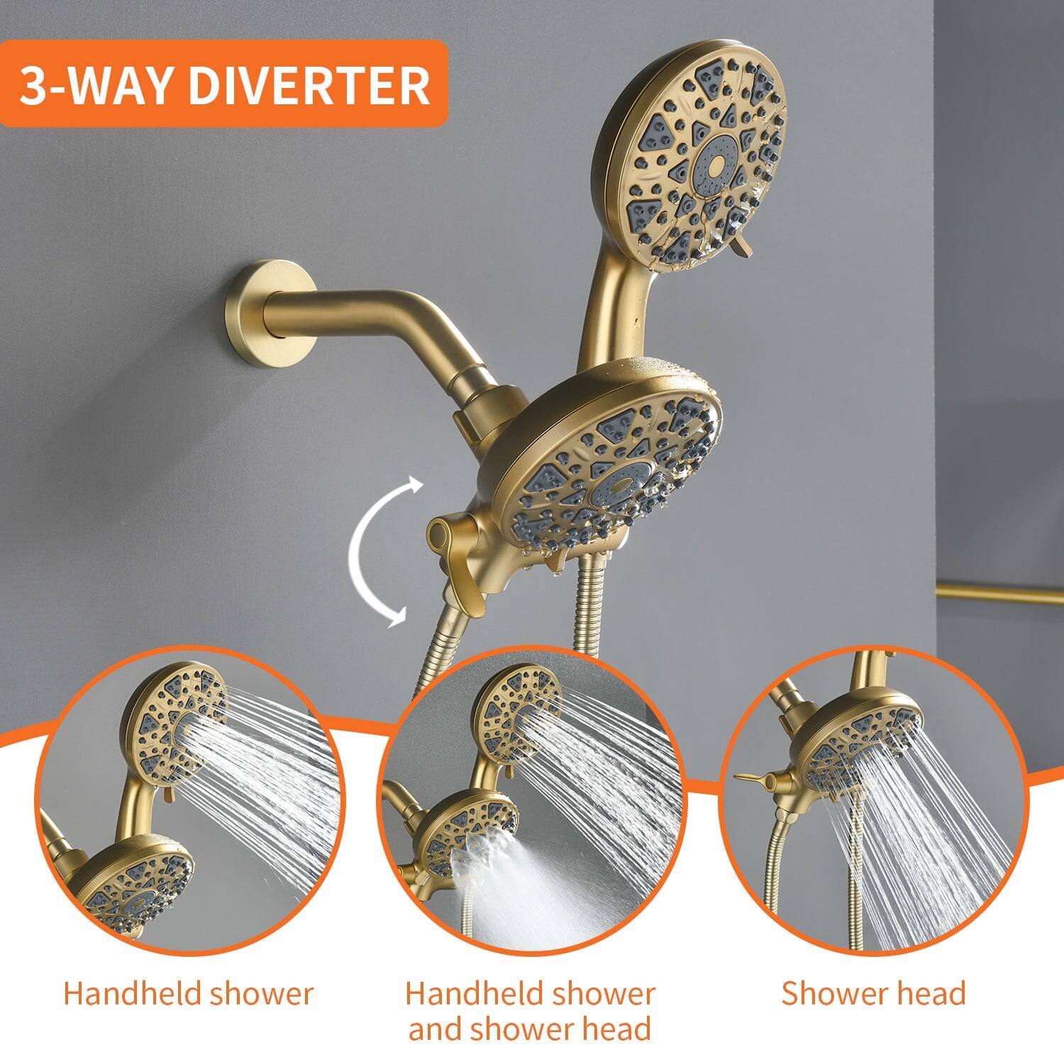 3-WAY DIVERter

Handheld shower

Handheld shower and shower head

Shower head