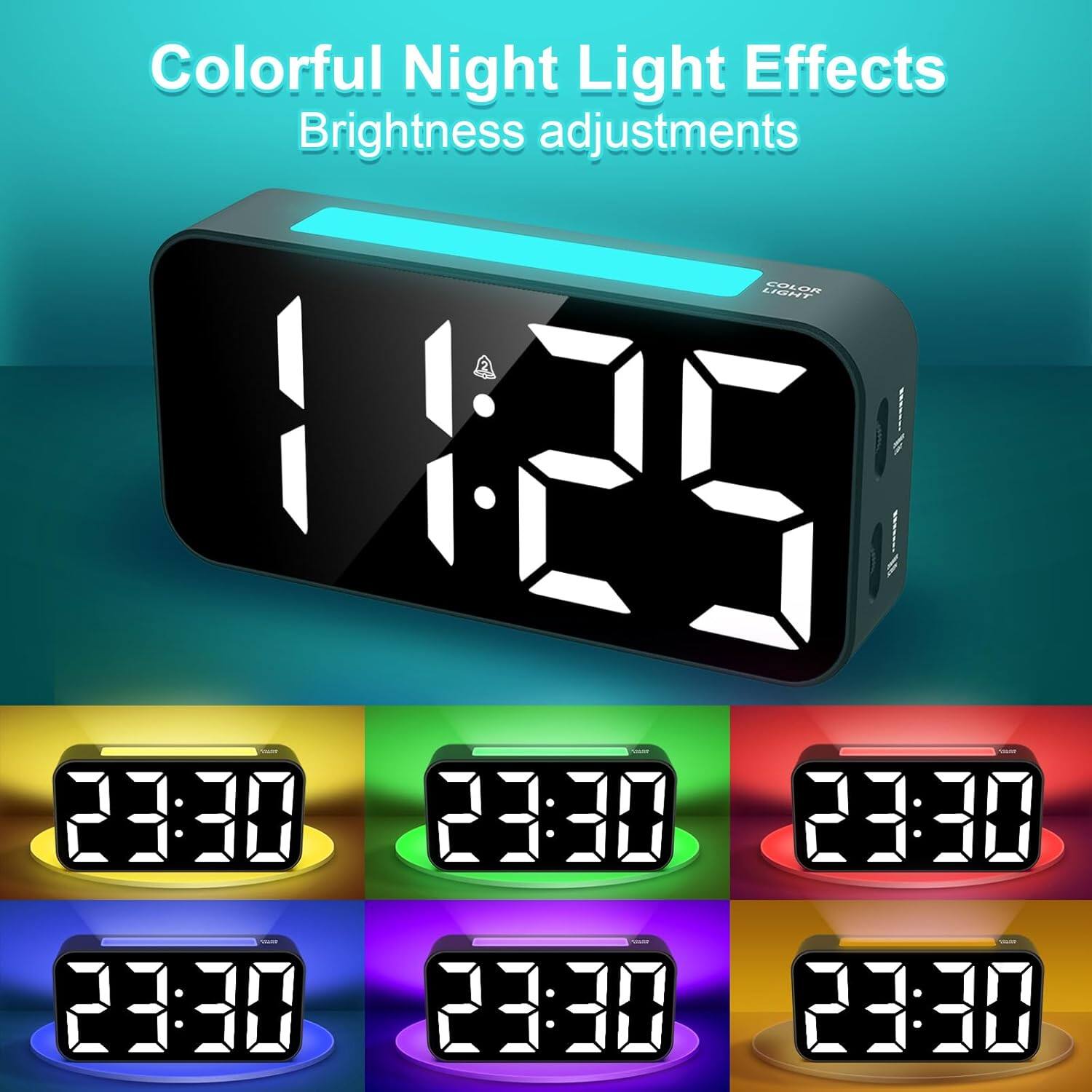Colorful Night Light Effects  
Brightness adjustments  

EDLOR  
125  
23:30  
23:30  
23:30  
KL  
23:30  
23:30  
23:30