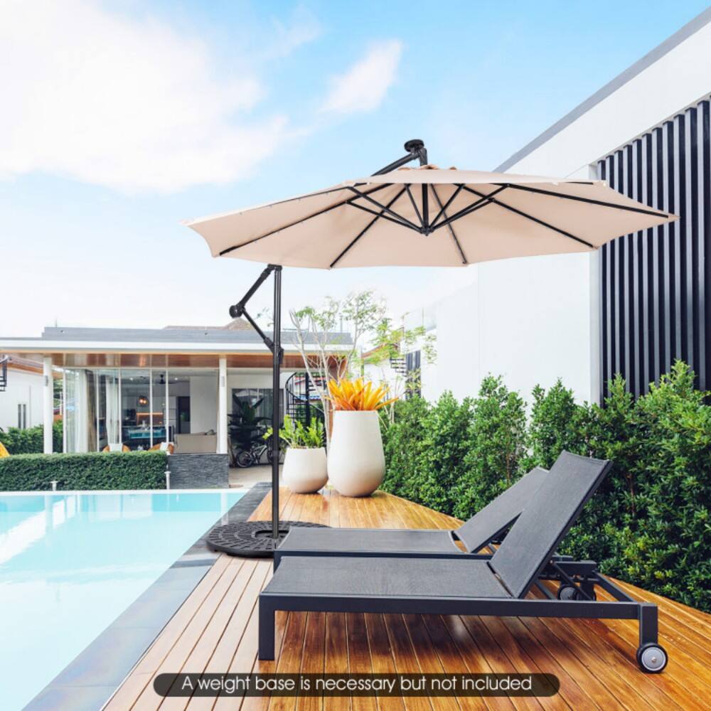 A weight base is necessary but not included