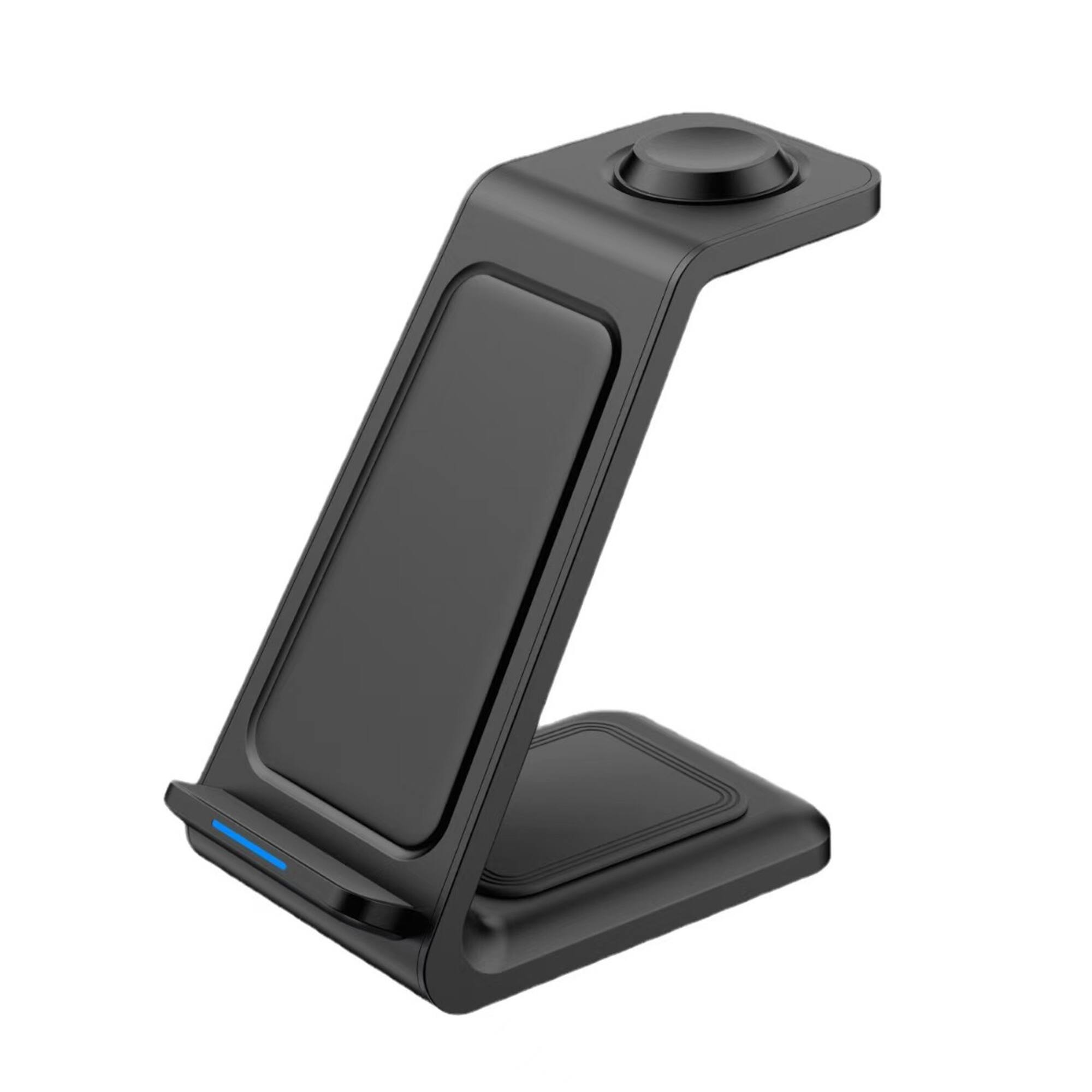 Front. YONWAY - 3 in 1 Wireless Charger, 15W Portable High-Speed Charging Support Dock Station Pad for iPhone, Apple Watch and Airpods.