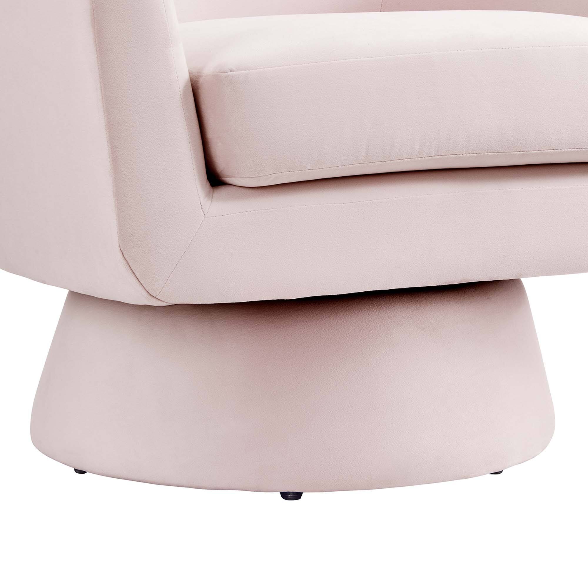 Alt View 5. Modway - Astral Performance Velvet Fabric and Wood Swivel Chair by Modway - Pink.