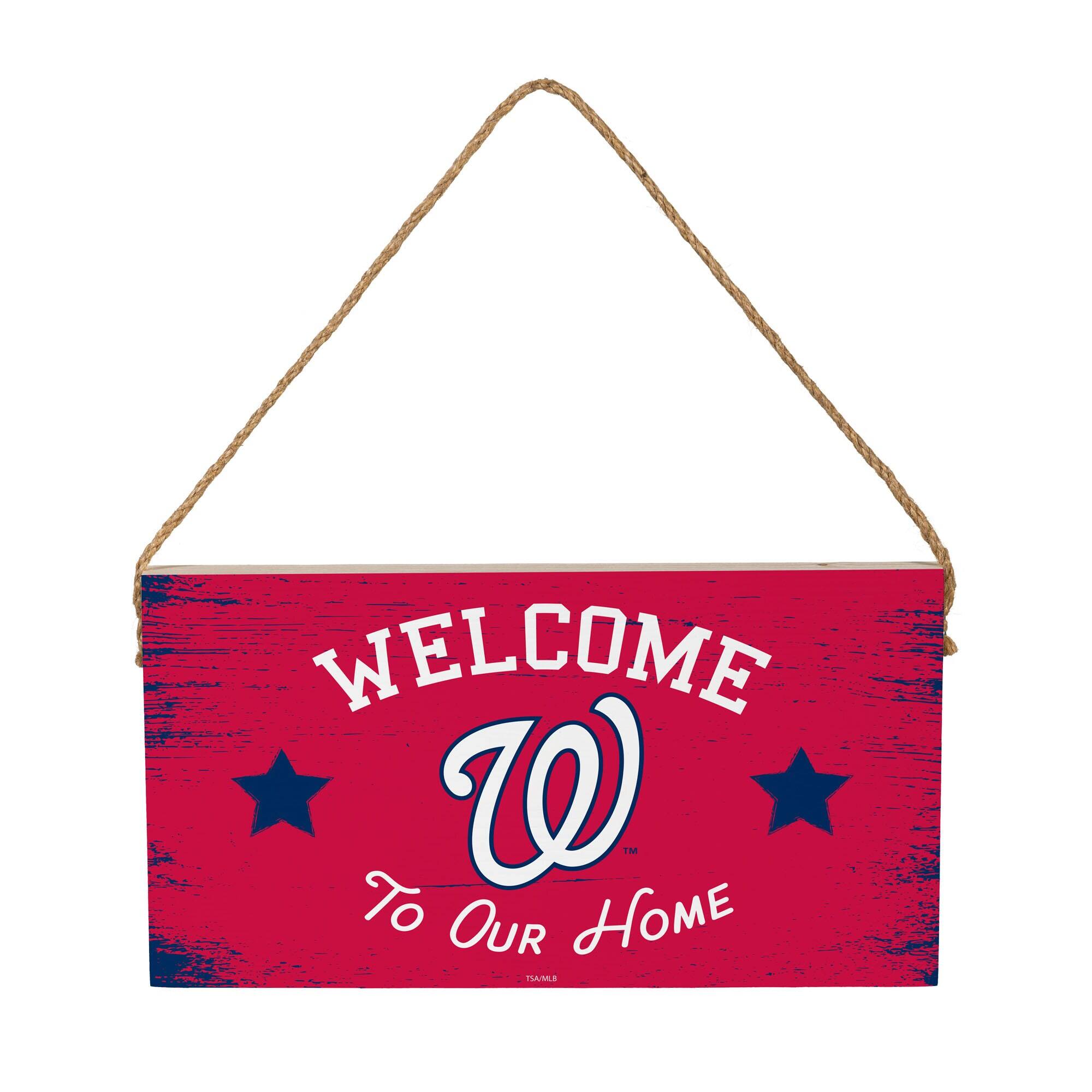 Washington Nationals 6" x 11" Welcome Home Wood Wall Sign with Rope Hanger