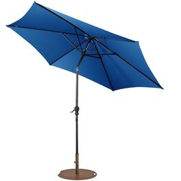 Gymax - 9 Ft Patio Table Market Umbrella Yard Outdoor w/ Heavy-duty Umbrella Base - Blue
