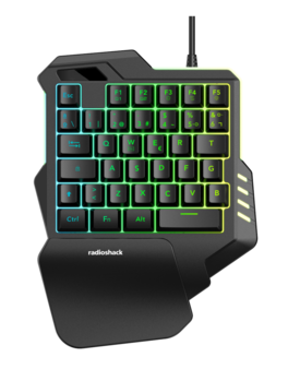 RadioShack - Half Wired Keyboard 2607075 - Black