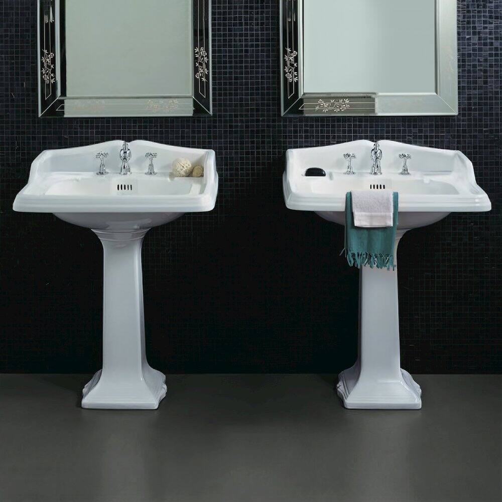 Back. Whitehaus - Isabella Collection Traditional Pedestal - White.