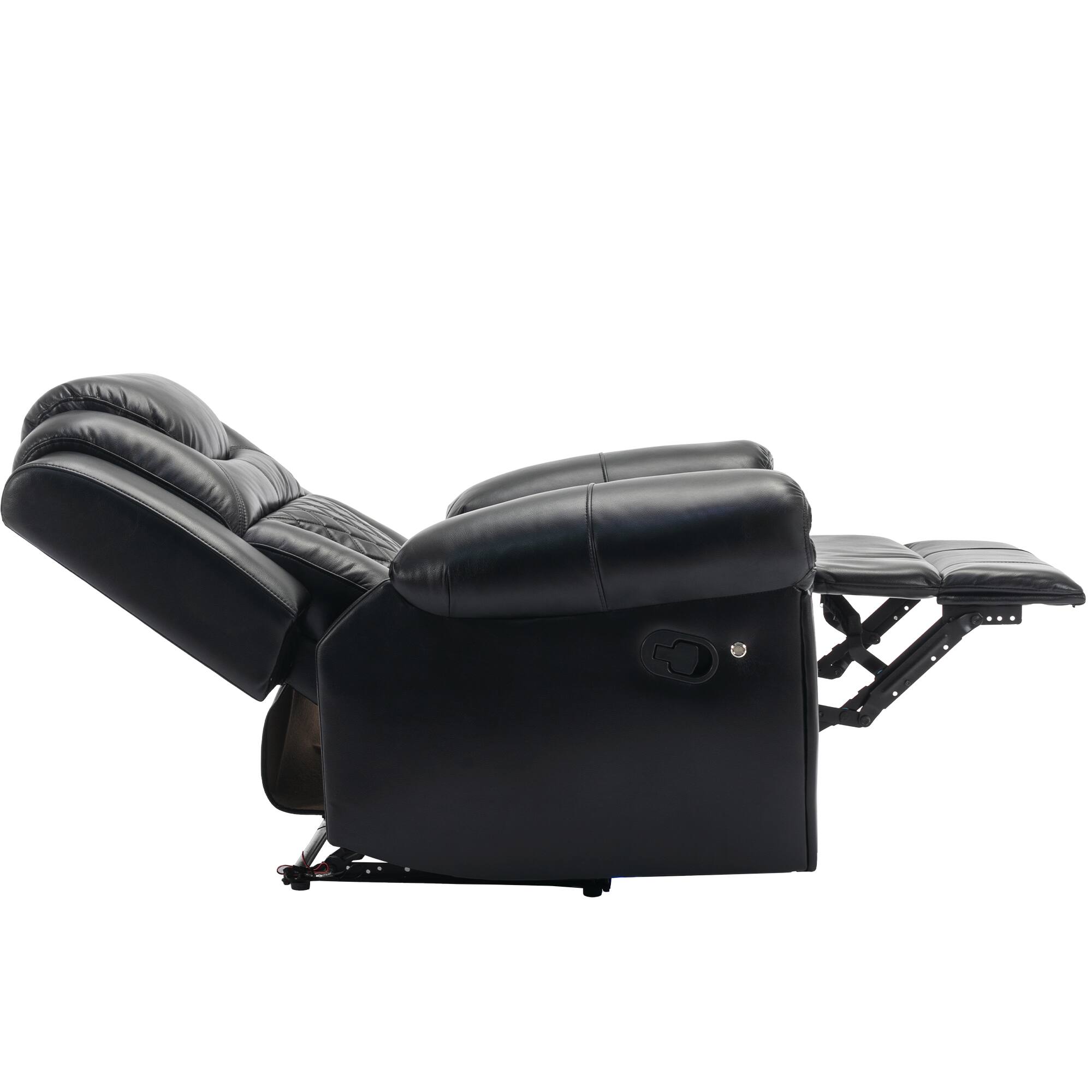 Alt View 7. APRILSOUL - Home Theater Seating Manual Recliner Chair Led Light Strip Black - Black.