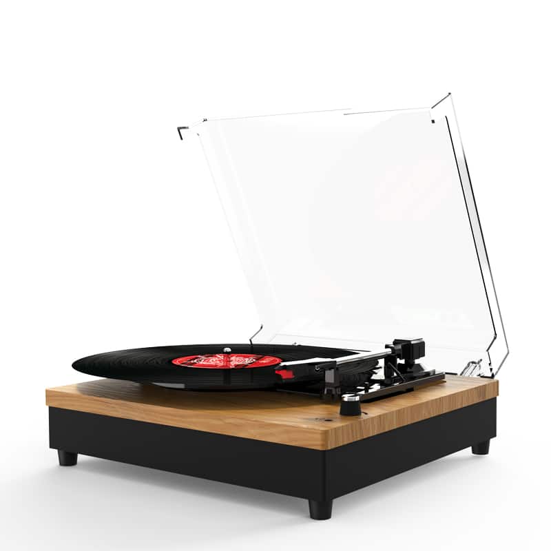 BEARSOLIM - Record Player E200,Wireless Turntable,Record Player with 2 Stereo Speakers,Wireless 3-Speed 33/45/78RPM,Support Hea