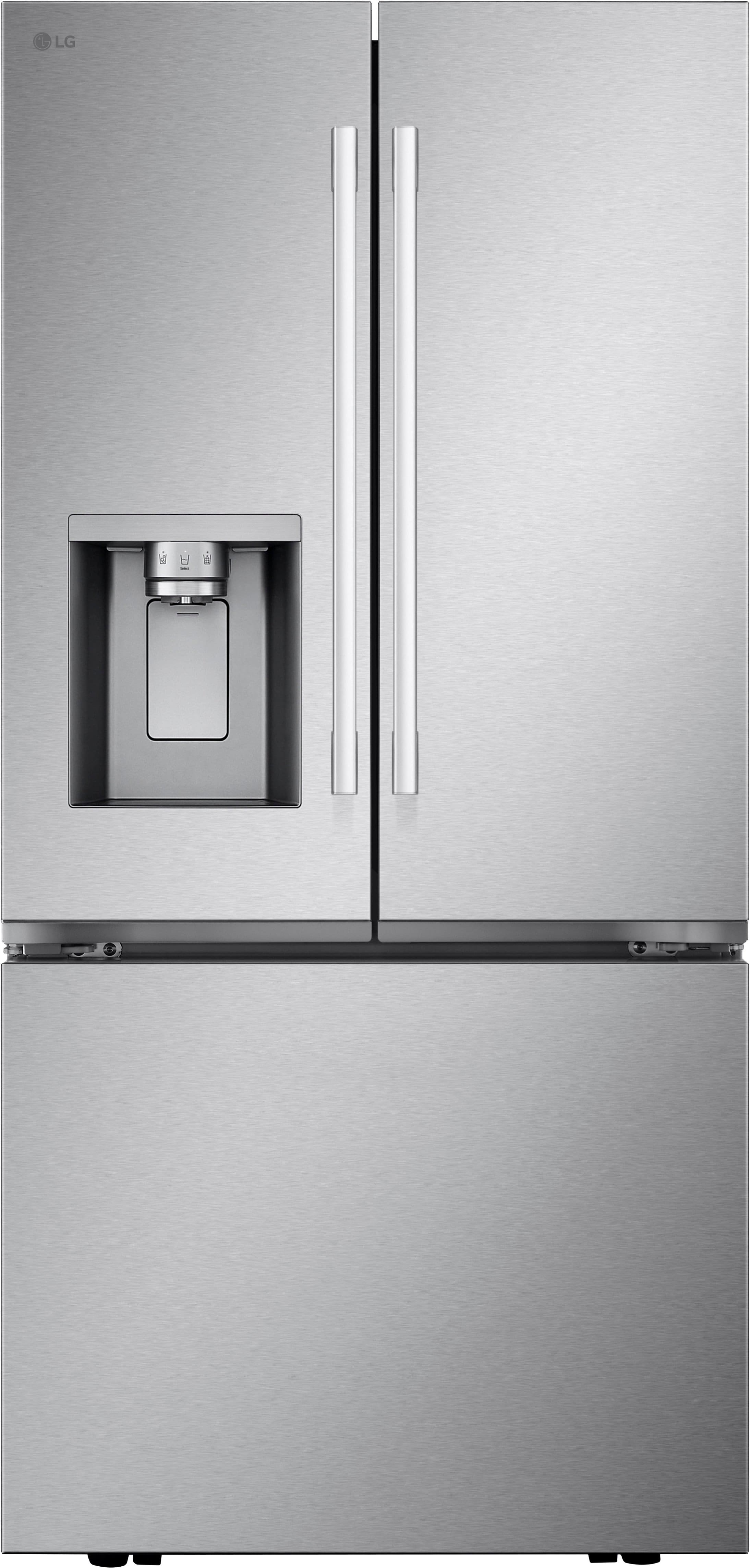 LG - Counter-Depth MAX 20.2 Cu. Ft. French Door Smart Refrigerator with Dual Ice - Stainless Steel - Front_Zoom