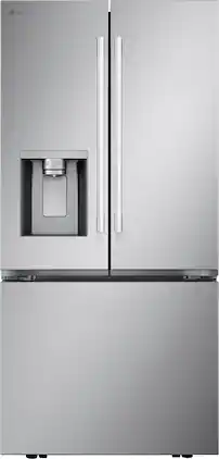 LG - Counter-Depth MAX 20.2 Cu. Ft. French Door Smart Refrigerator with Dual Ice - Stainless Steel