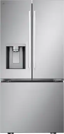 Front. LG - Counter-Depth MAX 20.2 Cu. Ft. French Door Smart Refrigerator with Dual Ice - PrintProof Stainless Steel.