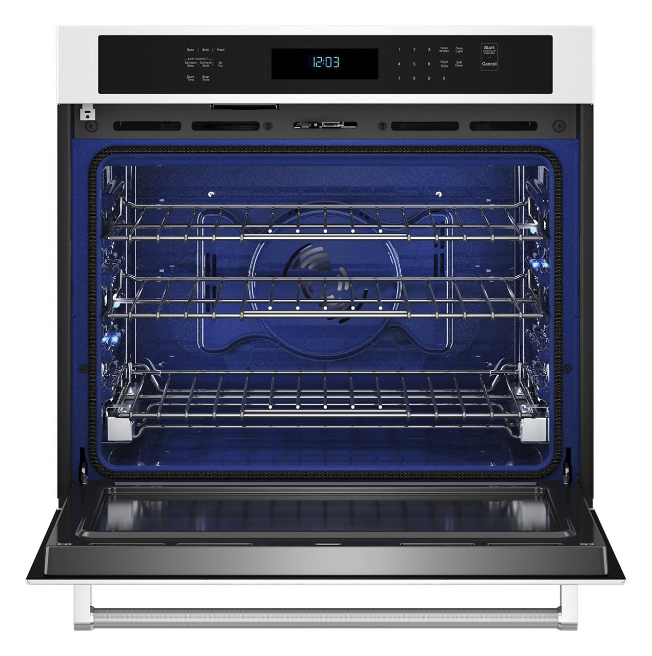 Alt View 12. KitchenAid - 30" Built-In Single Electric Convection Wall Oven with Air Fry Mode - White.