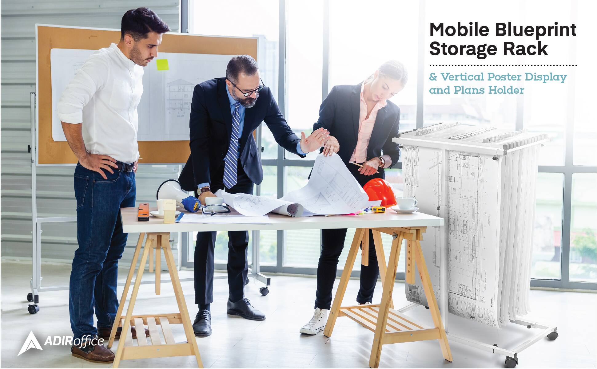 Mobile Blueprint Storage Rack & Vertical Poster Display and Plans Holder
ADIRoffice