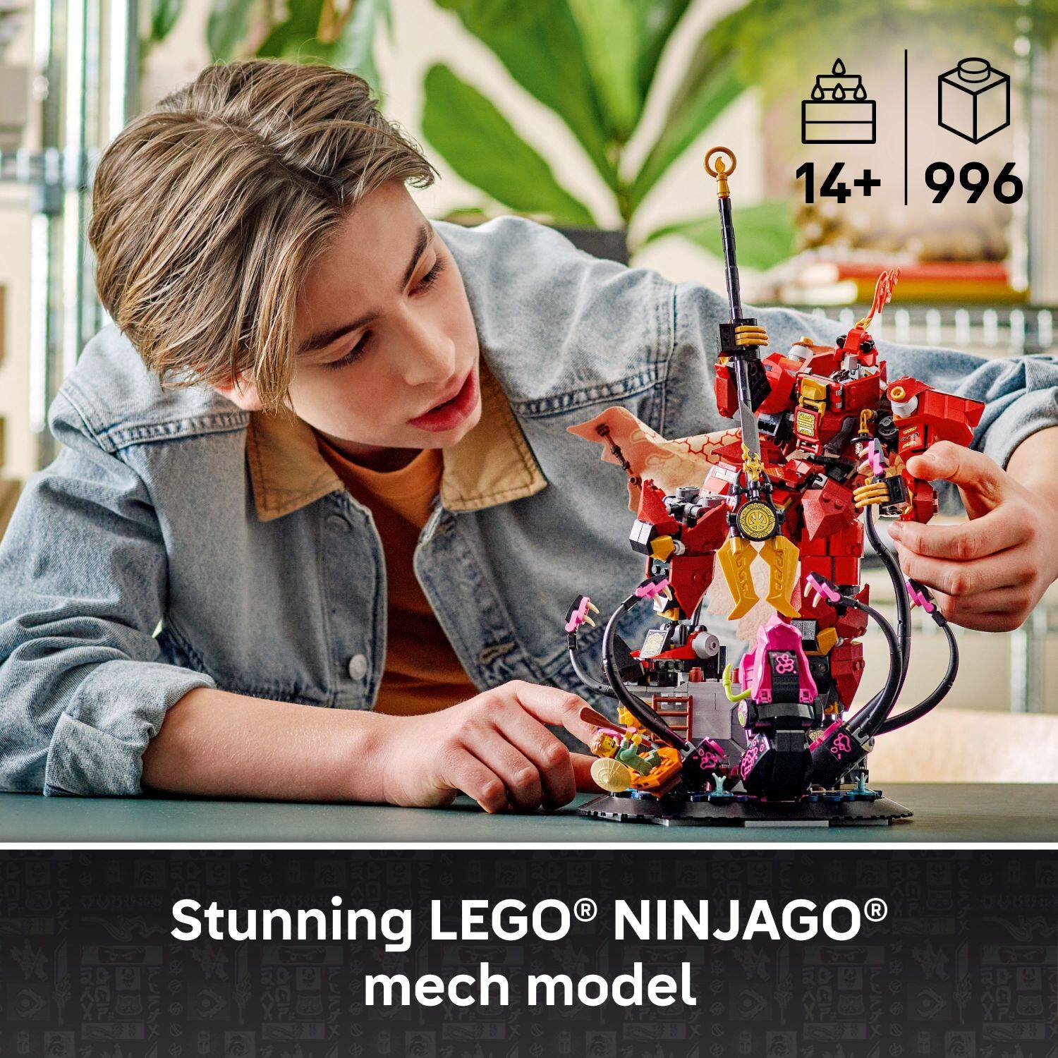 14+ 996 pieces. Stunning LEGO NINJAGO mech model.