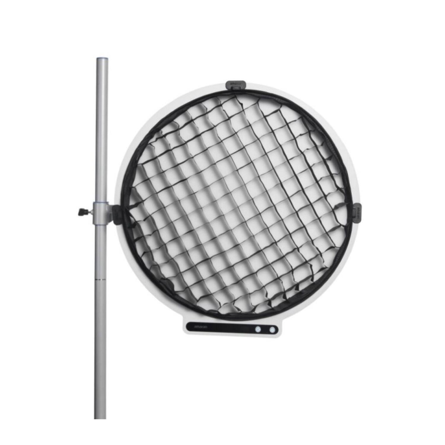 Angle. Amaran - amaran Verge Max Light Control Grid Clip-On for Circular Panel Light (Black).