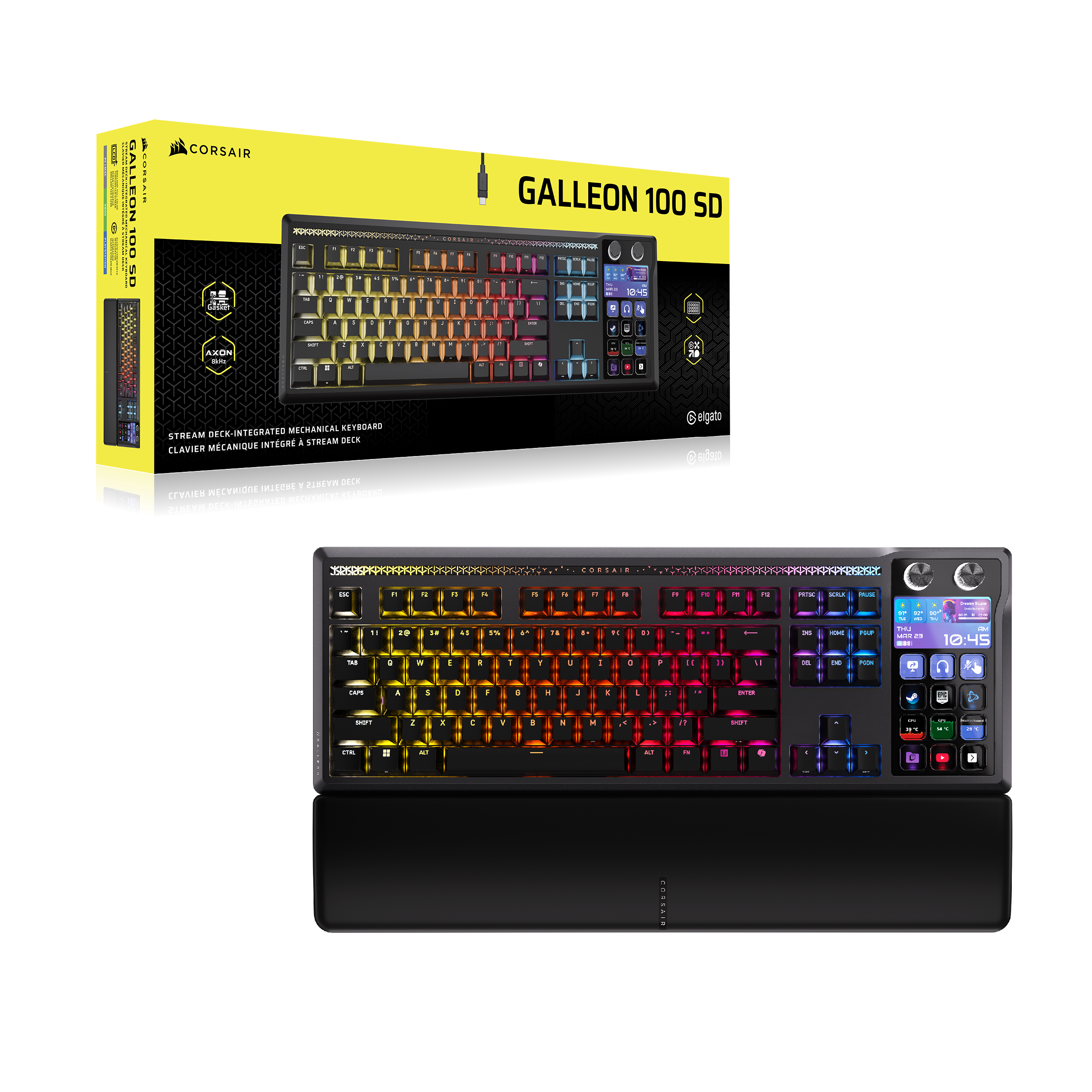 GALLEON 100 SD  
CORSAIR  
STREAM DECK-INTEGRATED MECHANICAL KEYBOARD  
CLAVIER MÉCANIQUE INTÉGRÉ À STREAM DECK  
AXON 8000  
elgato