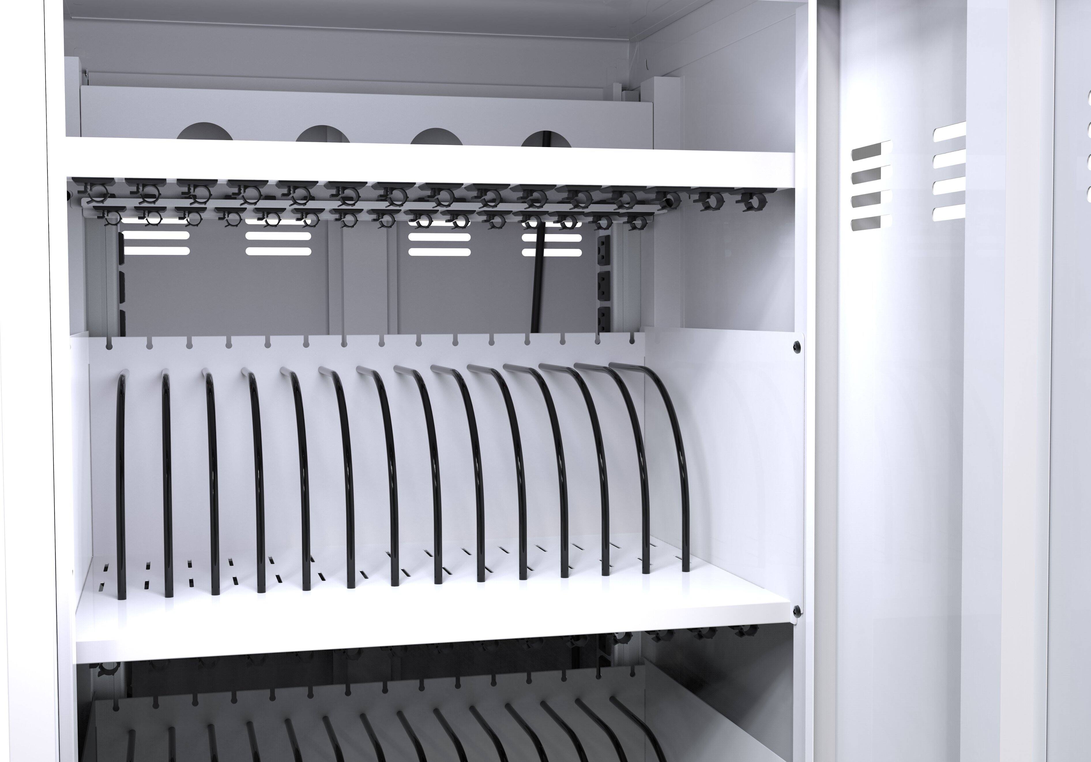 Left. APRILSOUL - Mobile Charging Cart and Cabinet for Tablets Laptops 31+4-Device.