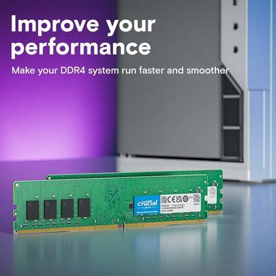 Crucial CT16G4DFRA32A RAM 16GB DDR4 3200 MHz CL22 Desktop Memory Crucial CT16G4DFRA32A RAM 16GB DDR4 3200 MHz CL22 Desktop Memory