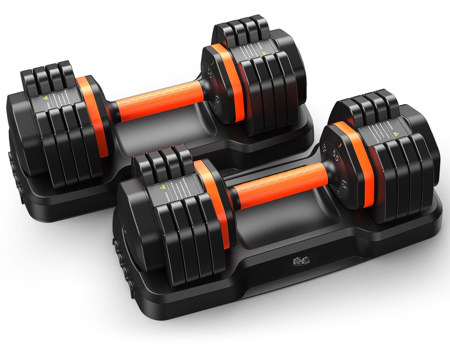 FEIERDUN - 1 Pair 55LBS Weights Dumbbell Set with Storage Box, Adjustable Dumbbell Set of 2 - Black