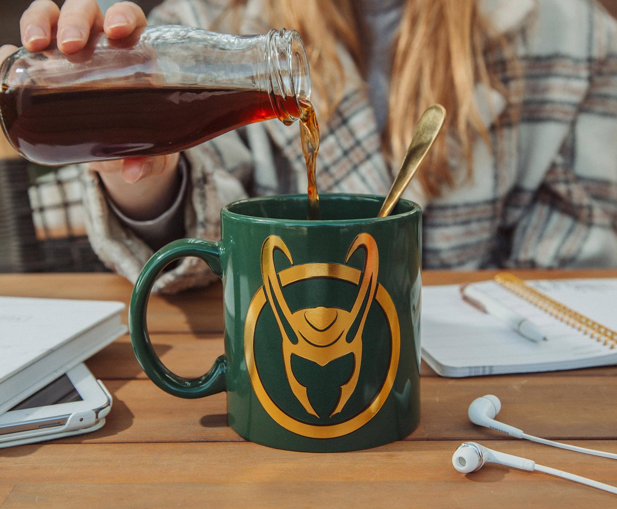 Alt View 2. Marvel - Marvel Studios Loki Foil Embossed Ceramic Mug | Holds 20 Ounces - Green.