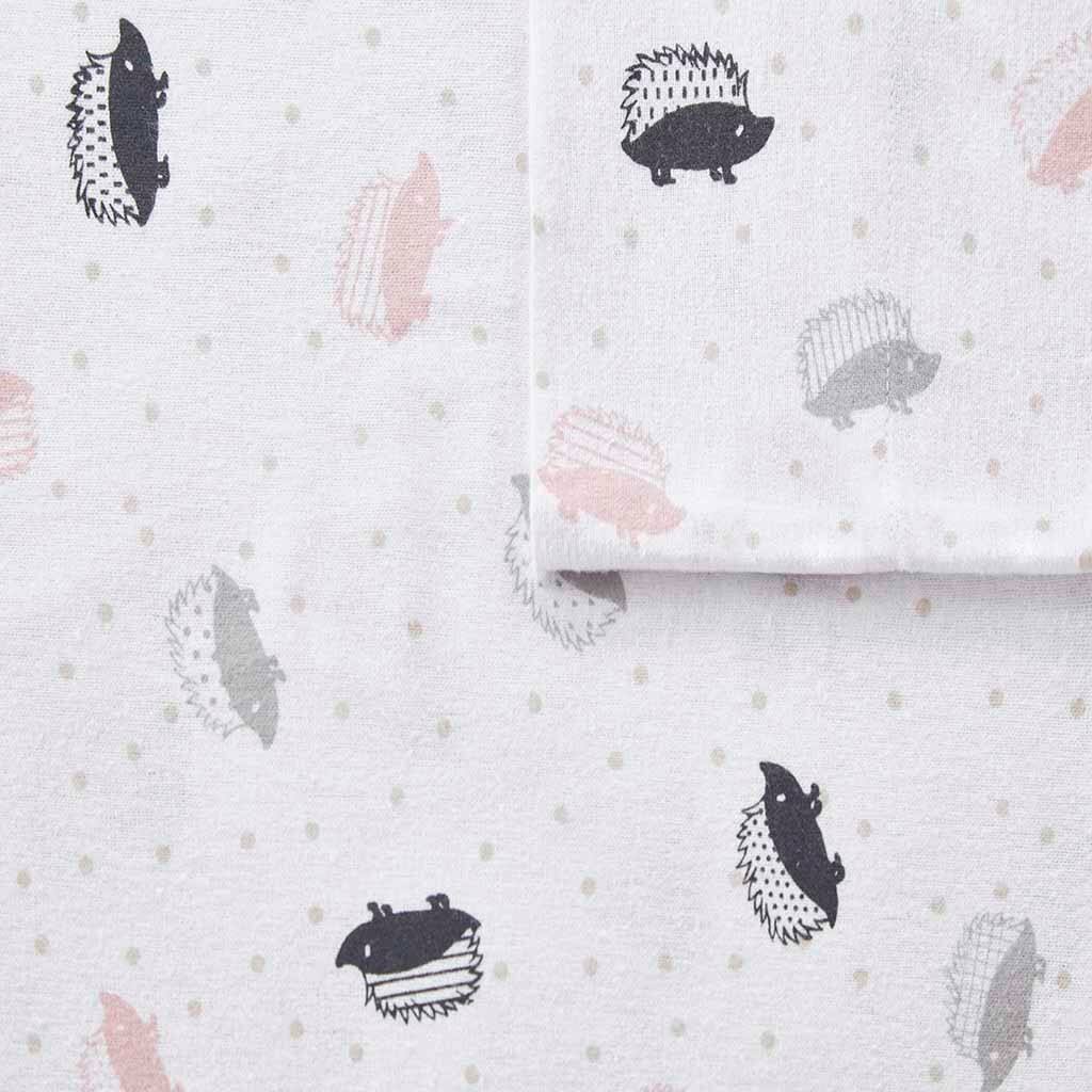 Alt View 5. Gracie Mills - Gracie Mills Atticus Cotton Flannel Printed Sheet Set - Pink/Grey Hedgehogs.