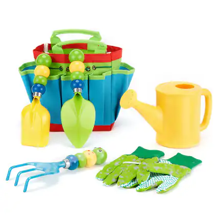 Front. Fitnate - 6 Pcs Caterpillar Kids Gardening Tools Kit - Multicolor.