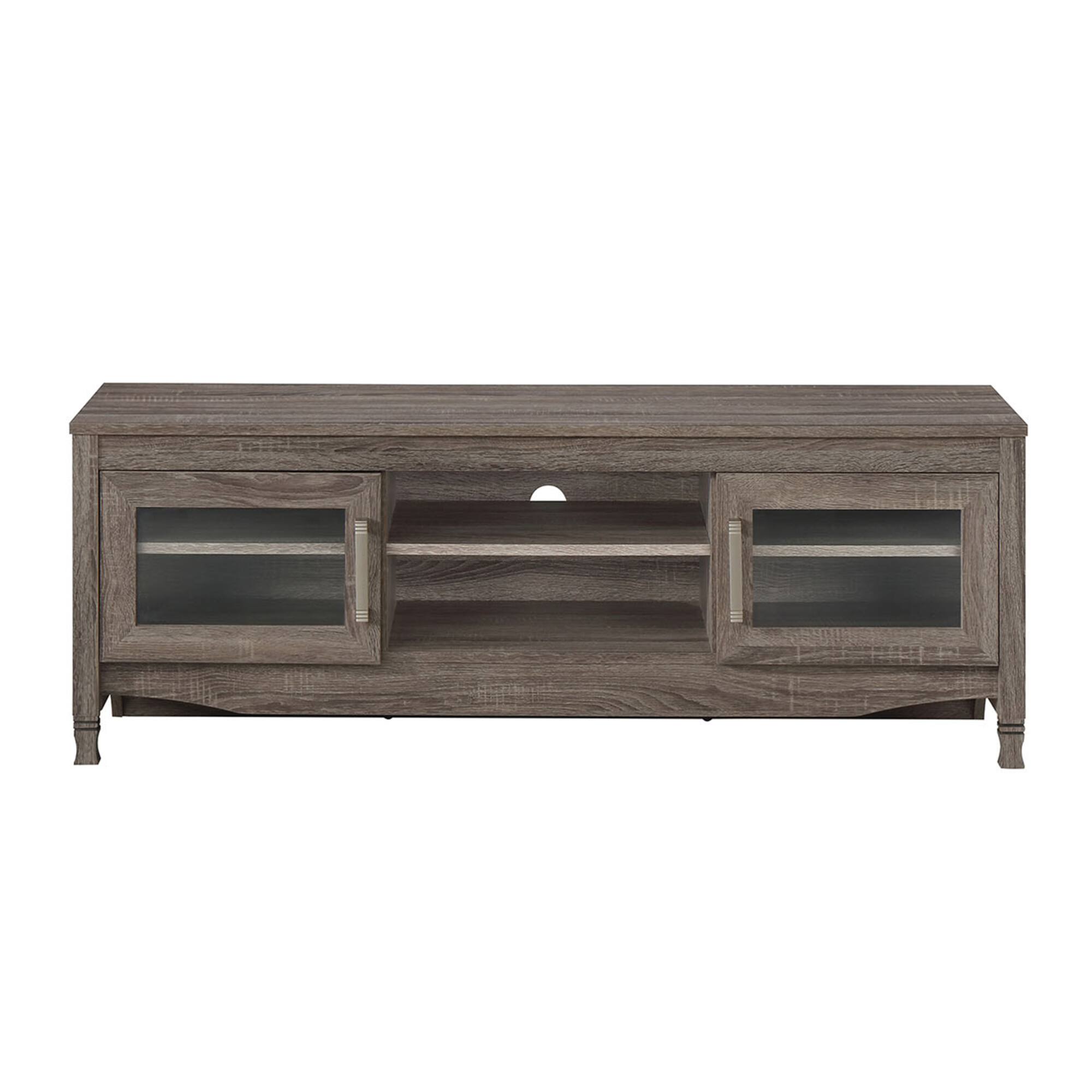 Alt View 2. GOODSILO - Stylish Driftwood TV Stand with Storage Shelves and Cable Management for TVs Up to 60 Inches - Gray.
