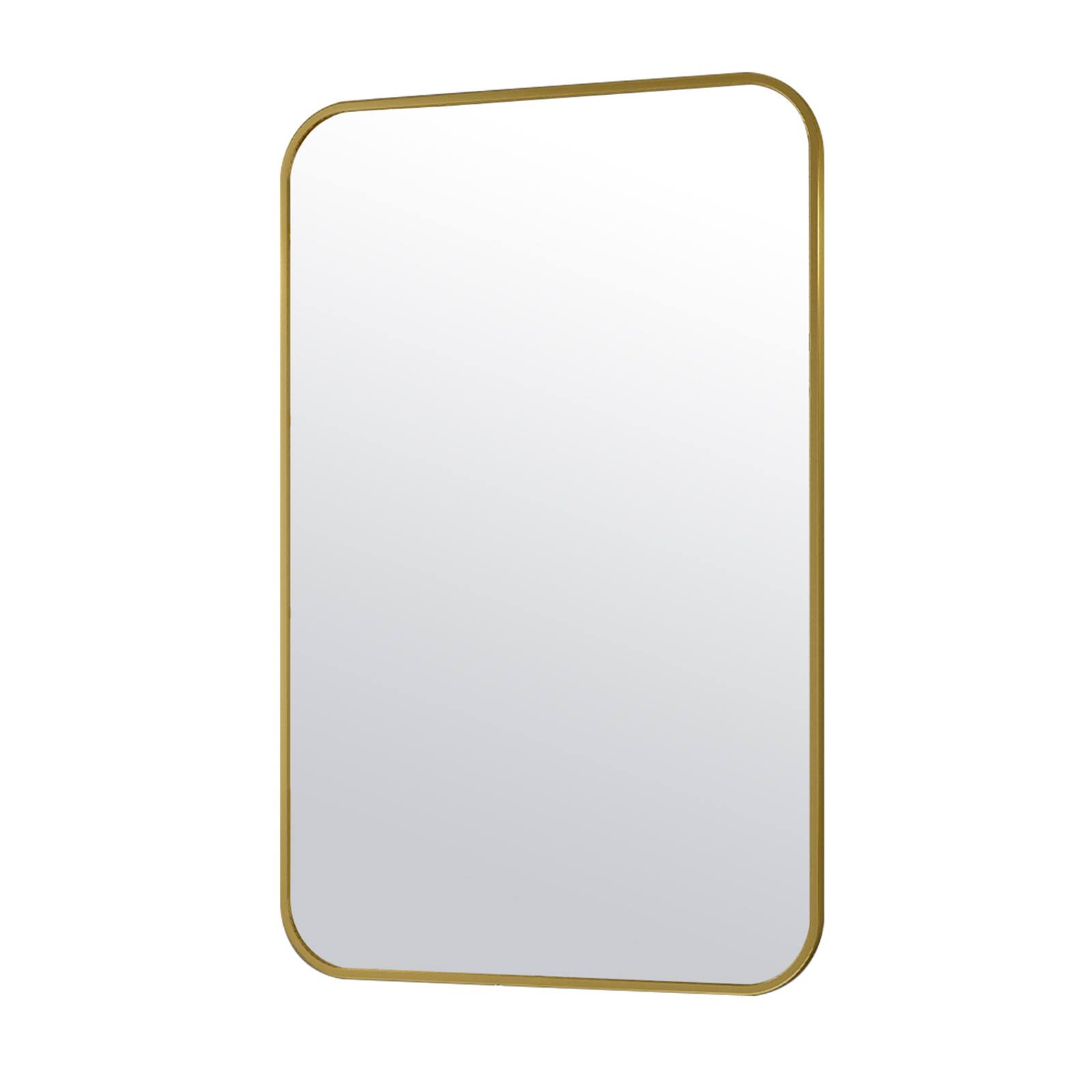 Alt View 4. Easly - Gold 24 in. W x 36 in. H Rectangle Aluminum Alloy Frame Vanity Wall Mirror - Gold.
