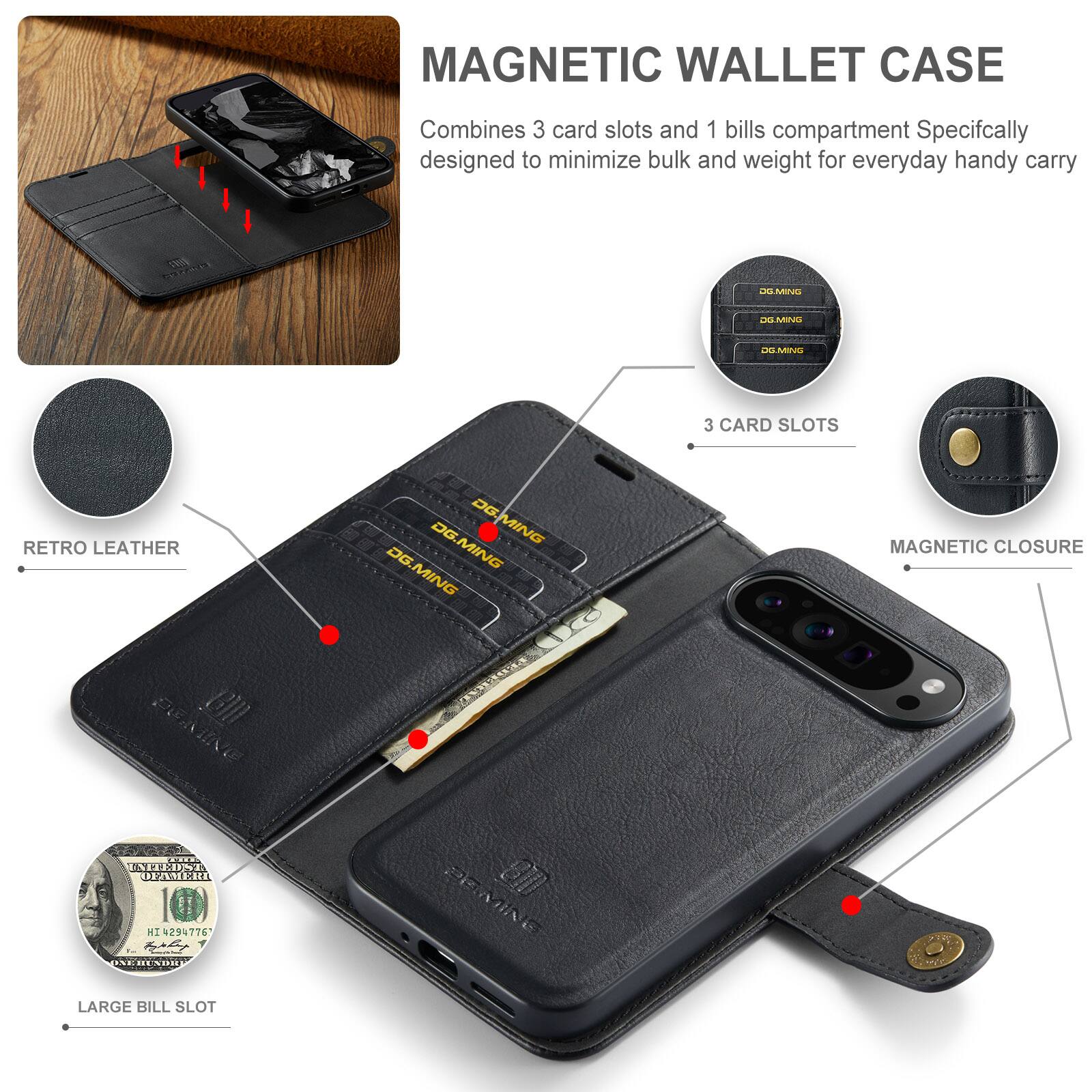 MAGNETIC WALLET CASE

Combines 3 card slots and 1 bills compartment. Specifically designed to minimize bulk and weight for everyday handy carry.

- 3 CARD SLOTS
- RETRO LEATHER
- MAGNETIC CLOSURE
- LARGE BILL SLOT