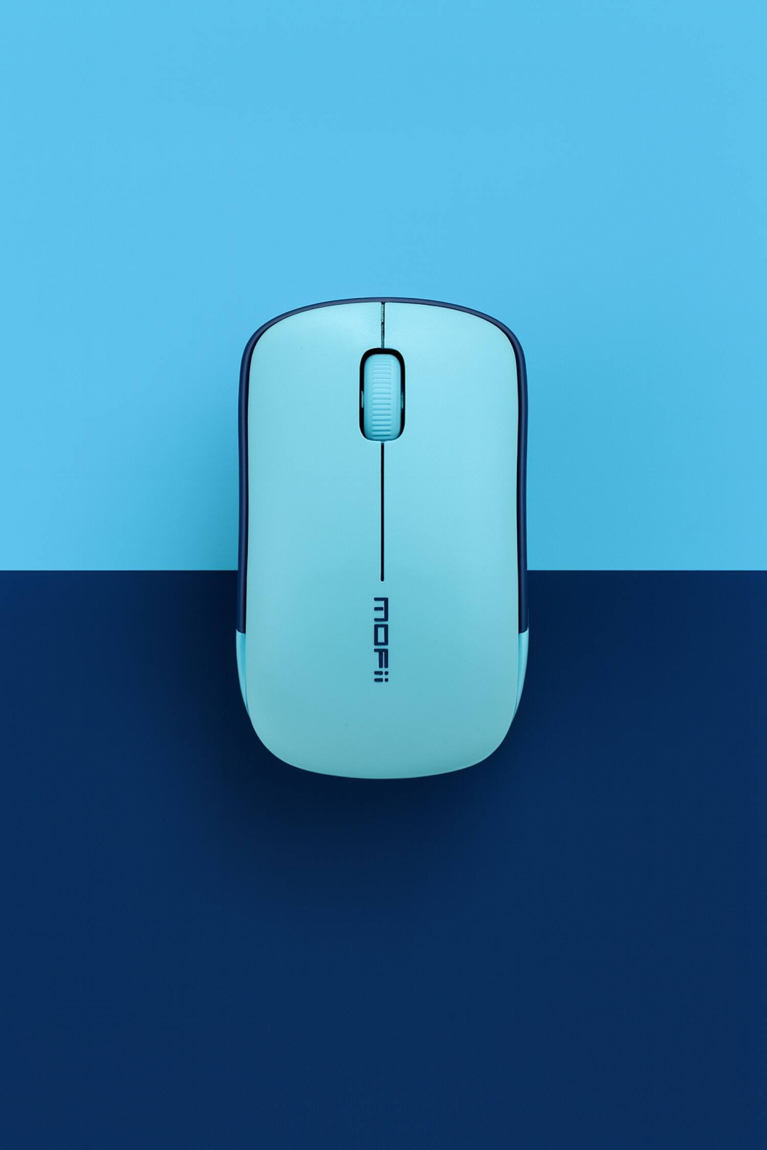 Angle. SaharaCase - Wireless Mouse | Smooth Scroll | Comfort Fit | USB & Type C Adapter | Navigate Series - Blue/Light Blue.
